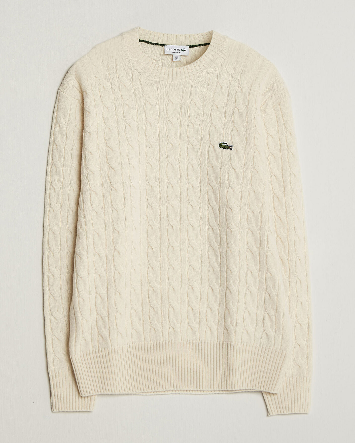 Mies | Puserot | Lacoste | Carded Wool Cable Crew Neck Lapland