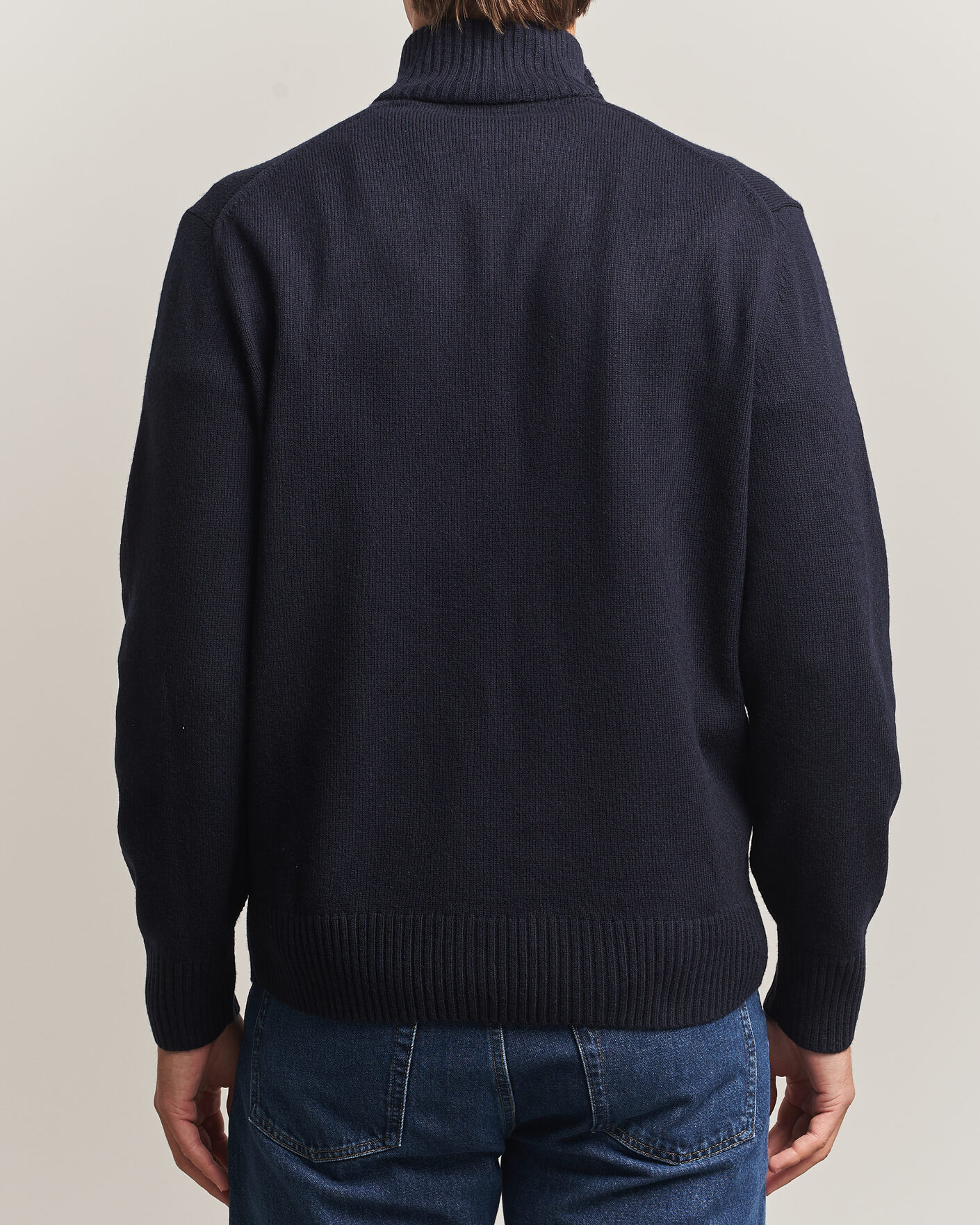 Mies | Puserot | Lacoste | Carded Wool Half Zip Navy Blue