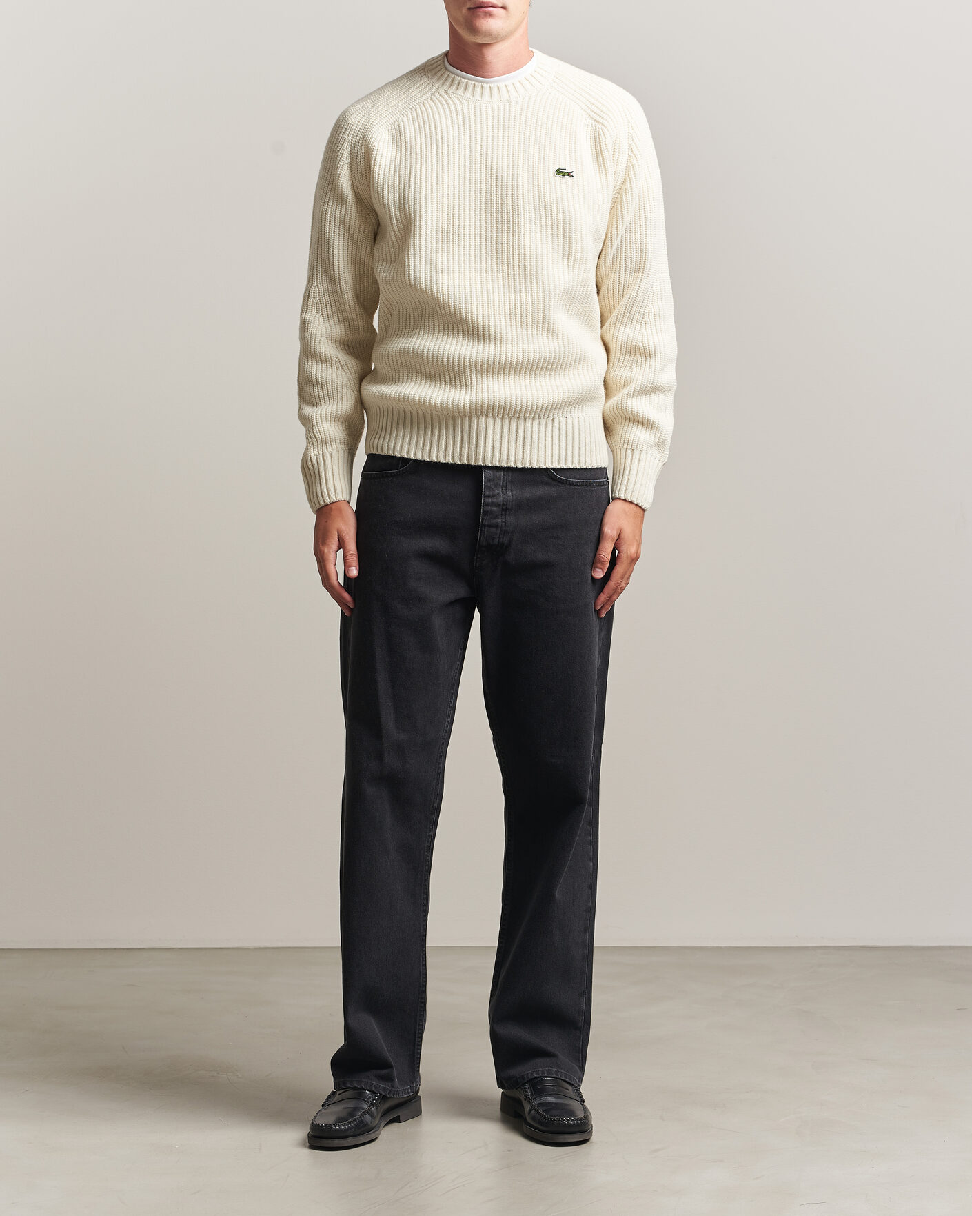 Mies | Puserot | Lacoste | Heavy Wool Knitted Sweater Lapland