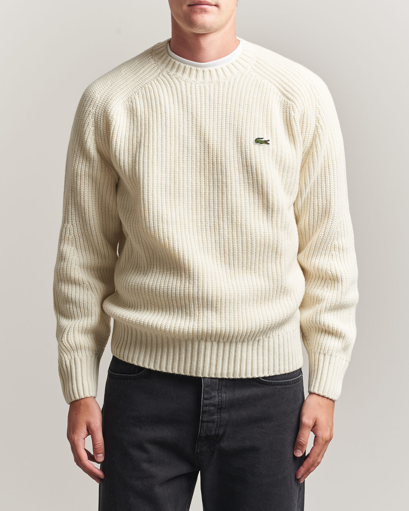 Mies | Puserot | Lacoste | Heavy Wool Knitted Sweater Lapland