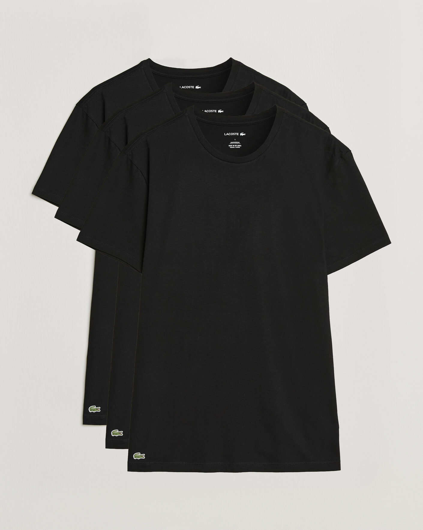 Mies | T-paidat | Lacoste | 3-Pack Crew Neck T-Shirt Black