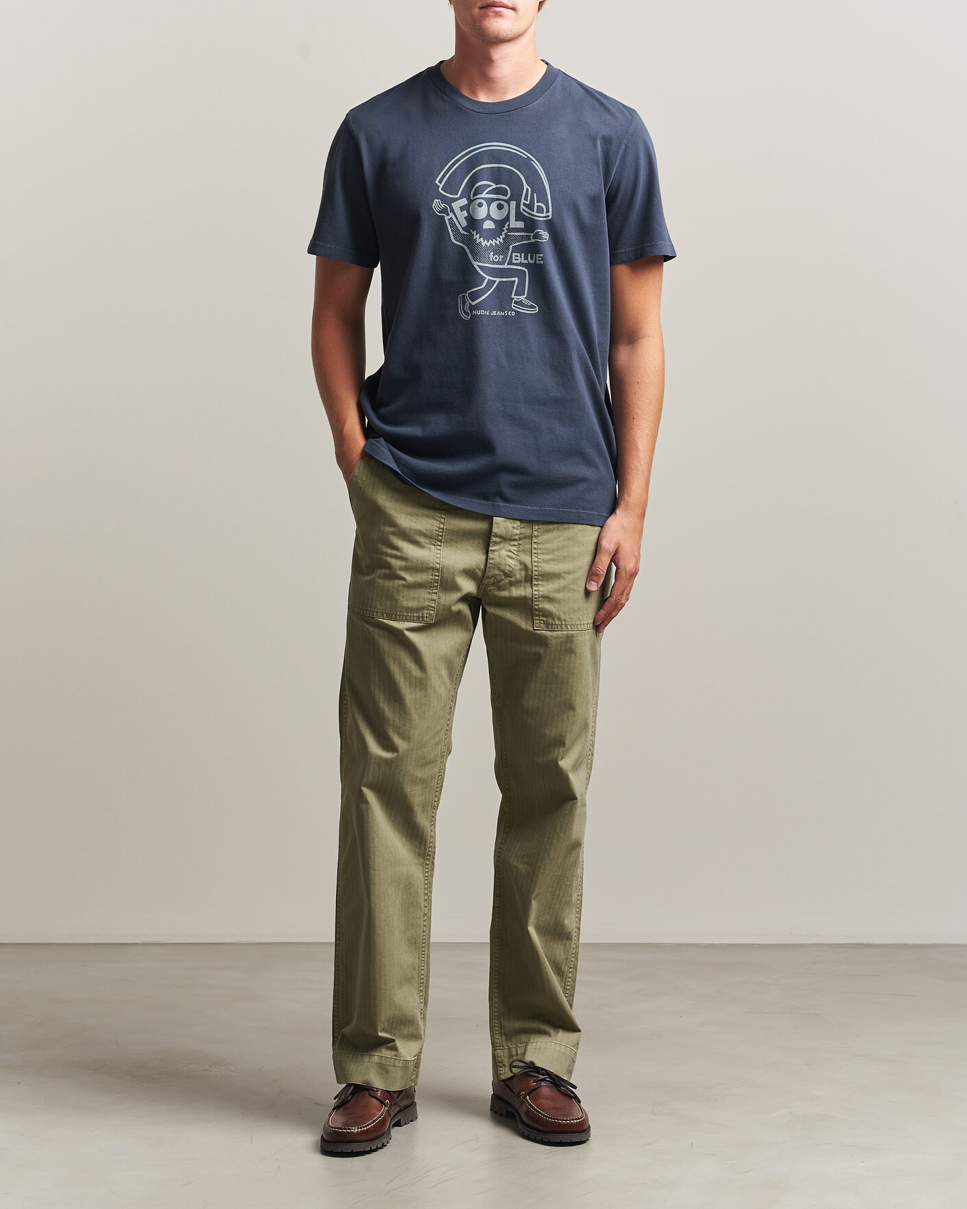 Mies | T-paidat | Nudie Jeans | Roy Jeanjuggler T-Shirt Dark Blue