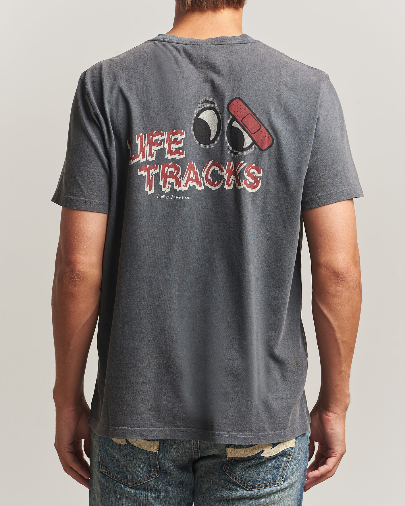 Mies | T-paidat | Nudie Jeans | Roy Life Tracks T-Shirt Antracite