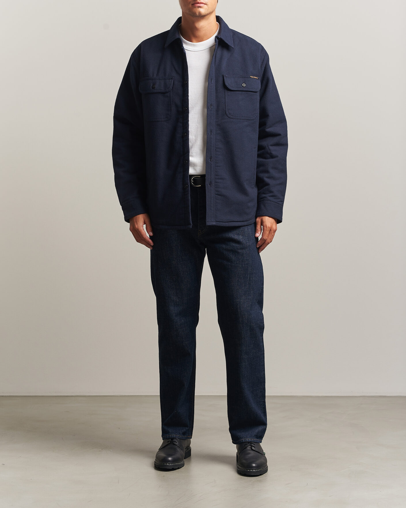 Mies | Kauluspaidat | Nudie Jeans | Glenn Padded Overshirt Blueberry
