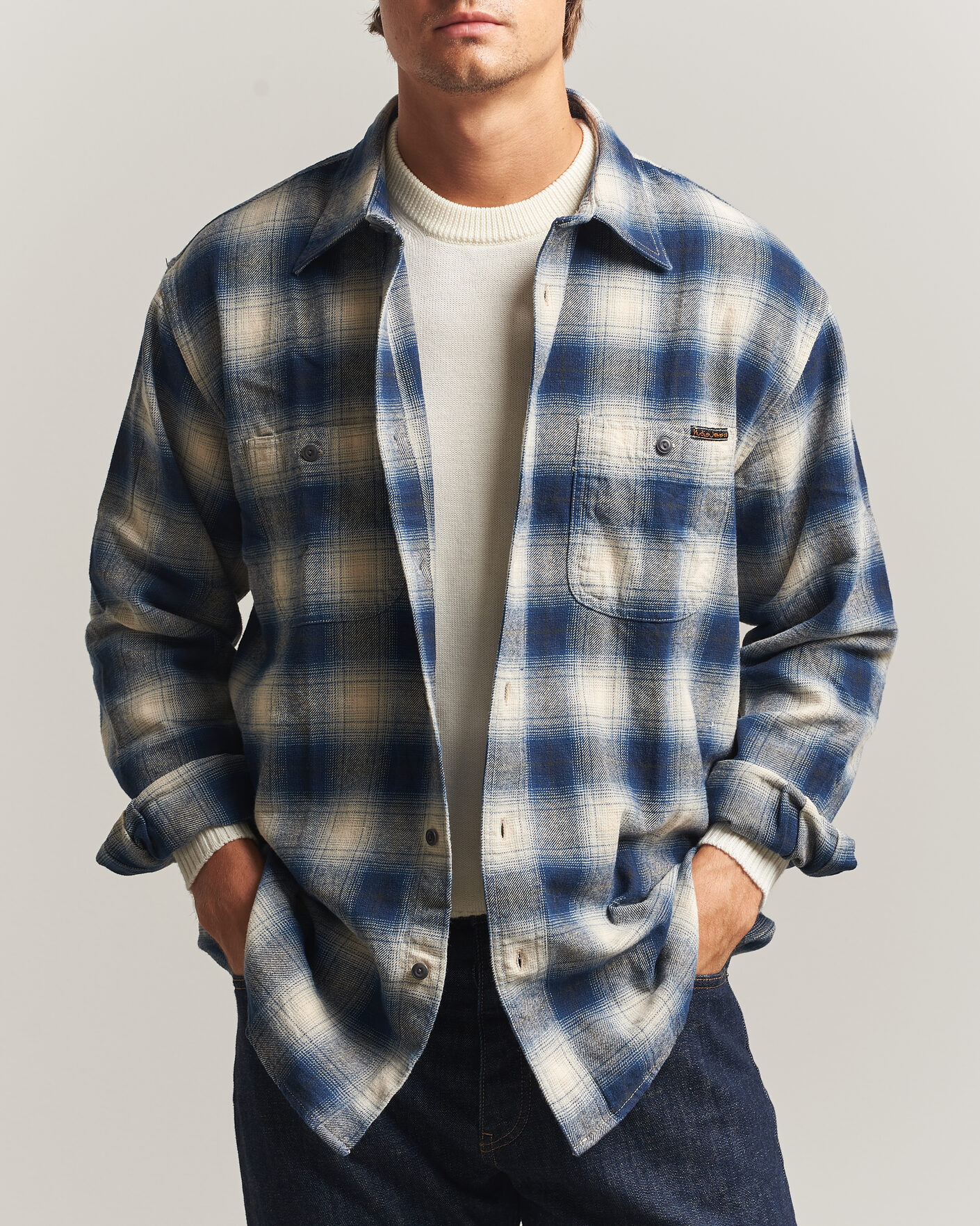 Mies | Kauluspaidat | Nudie Jeans | Julian Worker Checked Shirt Blue