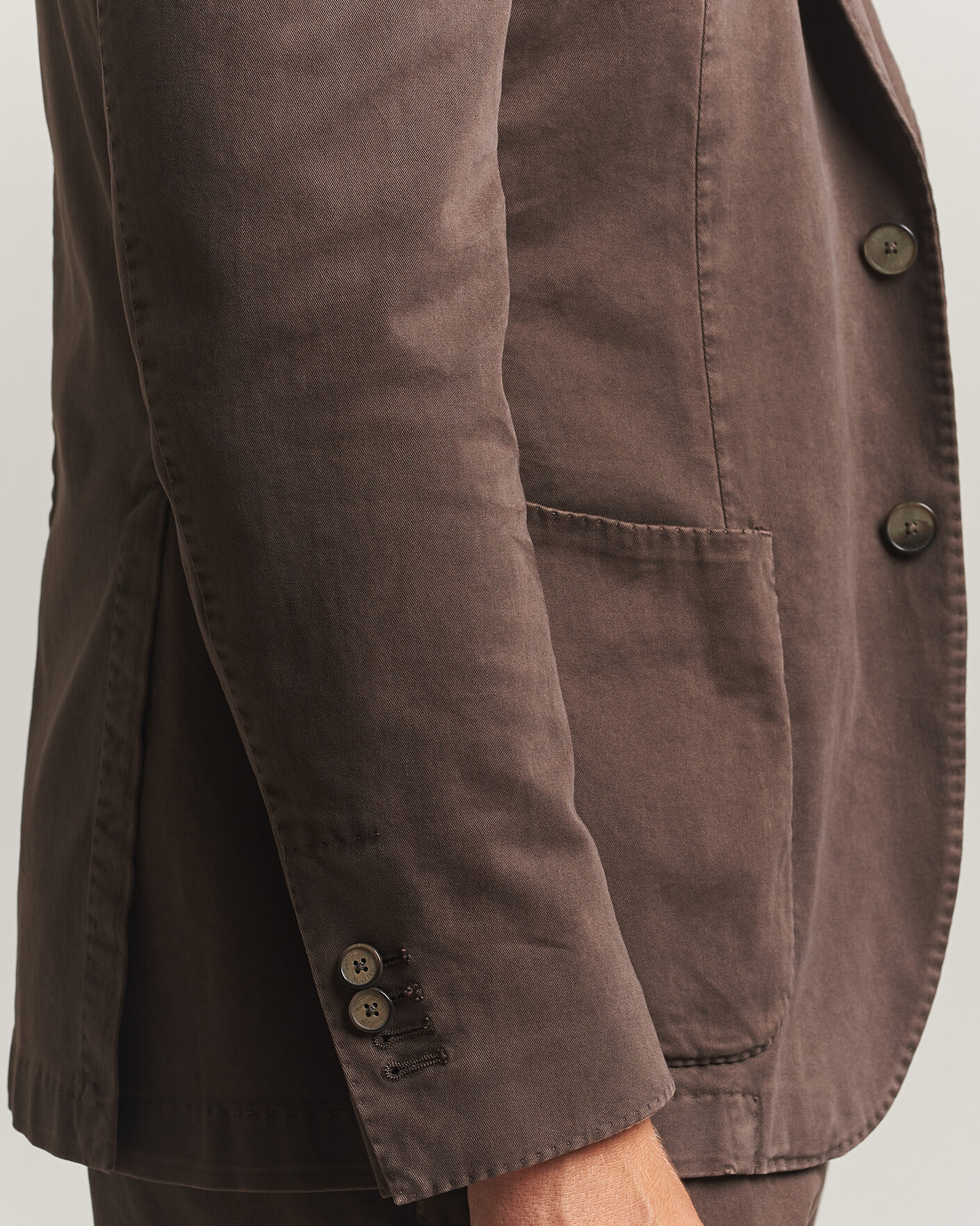 Mies | Pikkutakit | Santaniello | Washed Cotton Patch Pocket Blazer Brown