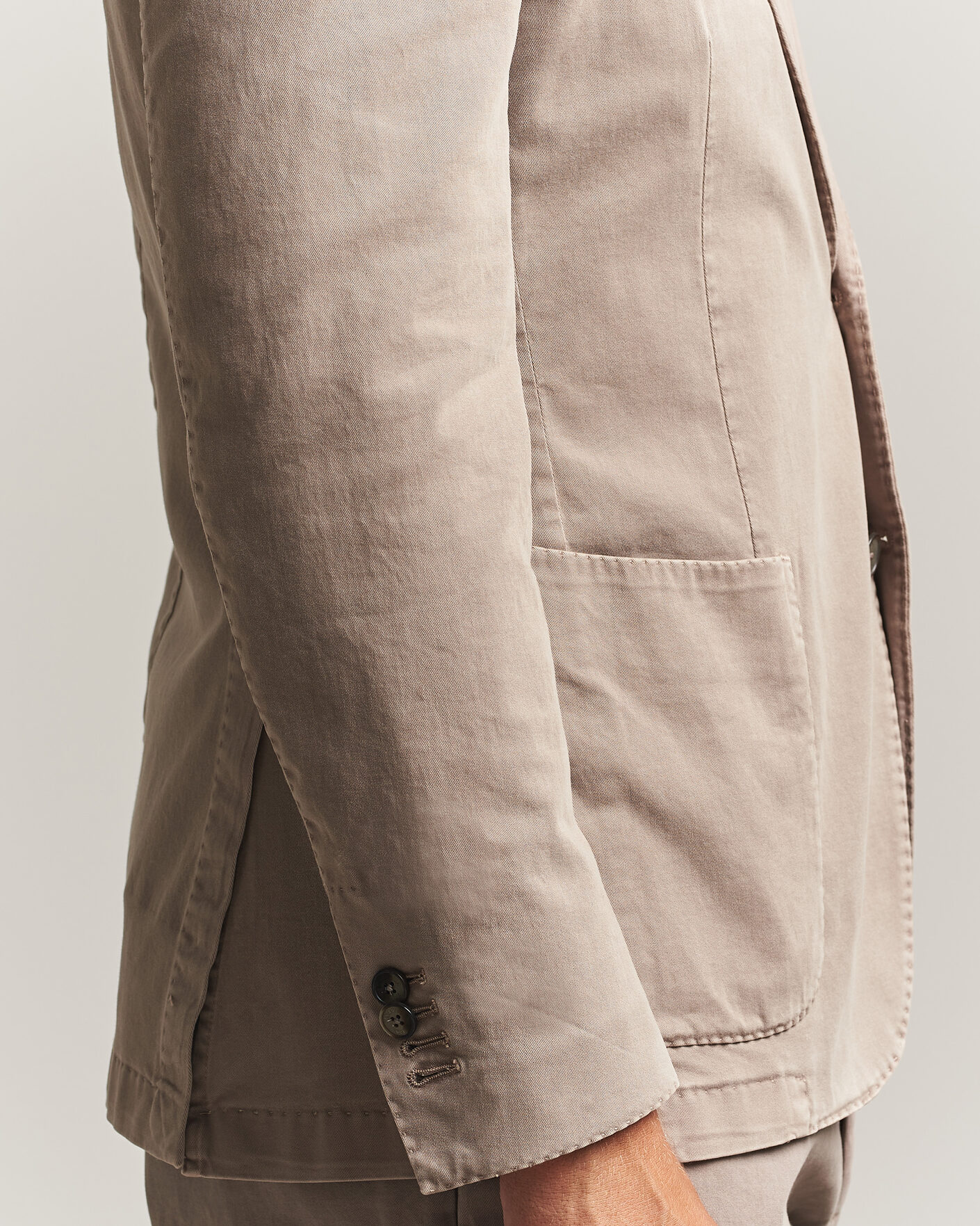 Mies | Pikkutakit | Santaniello | Washed Cotton Patch Pocket Blazer Taupe