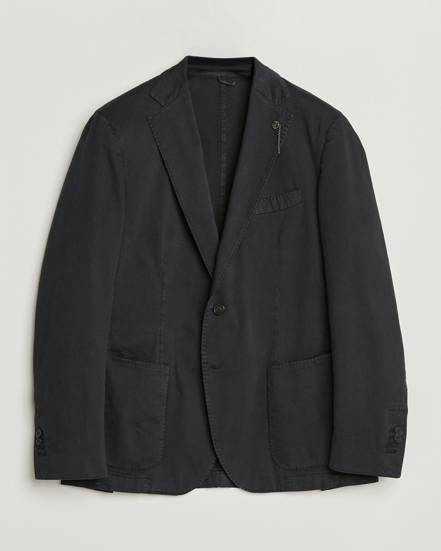 Mies | Pikkutakit | Santaniello | Washed Cotton Patch Pocket Blazer Black