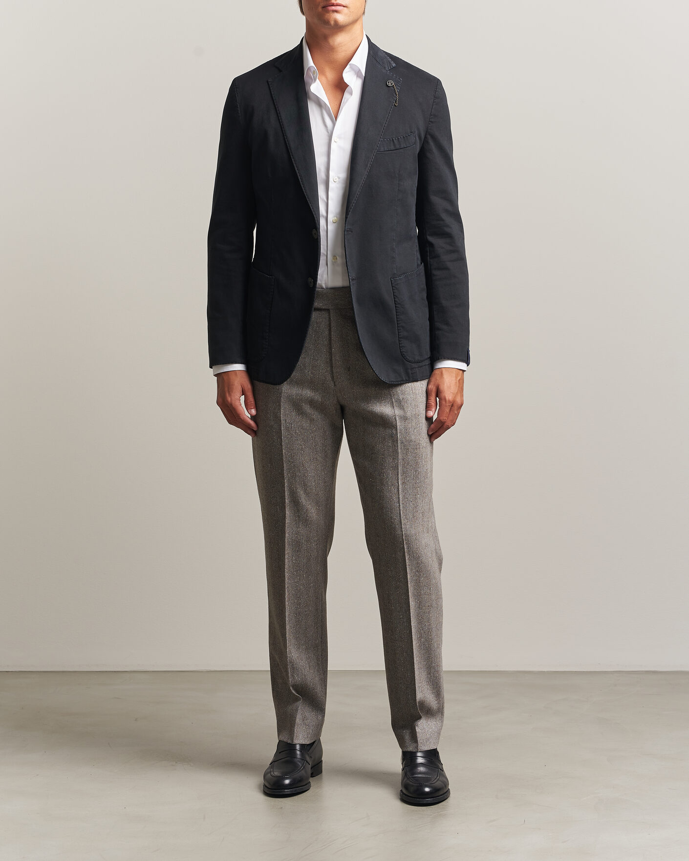 Mies | Pikkutakit | Santaniello | Washed Cotton Patch Pocket Blazer Black