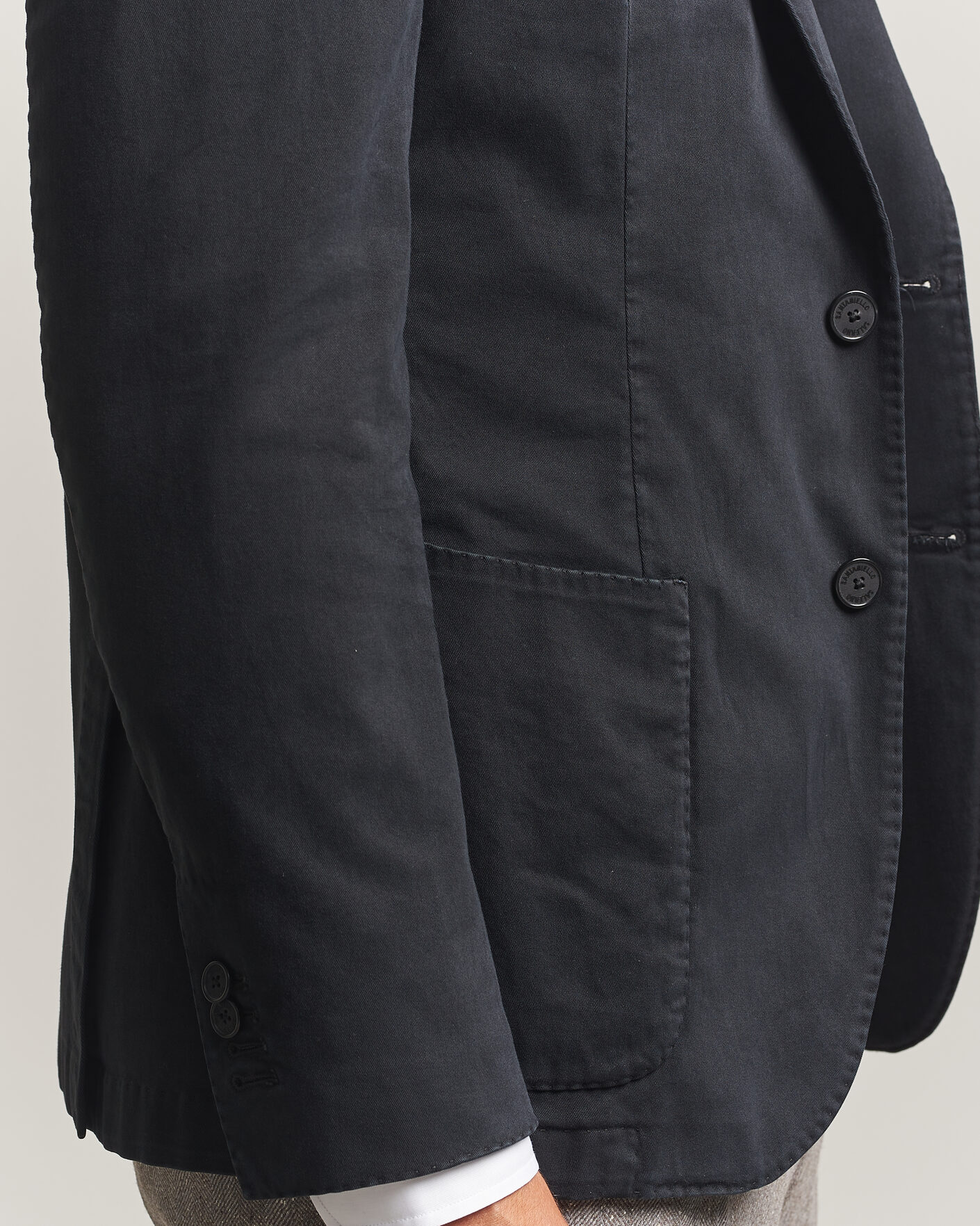 Mies | Pikkutakit | Santaniello | Washed Cotton Patch Pocket Blazer Black