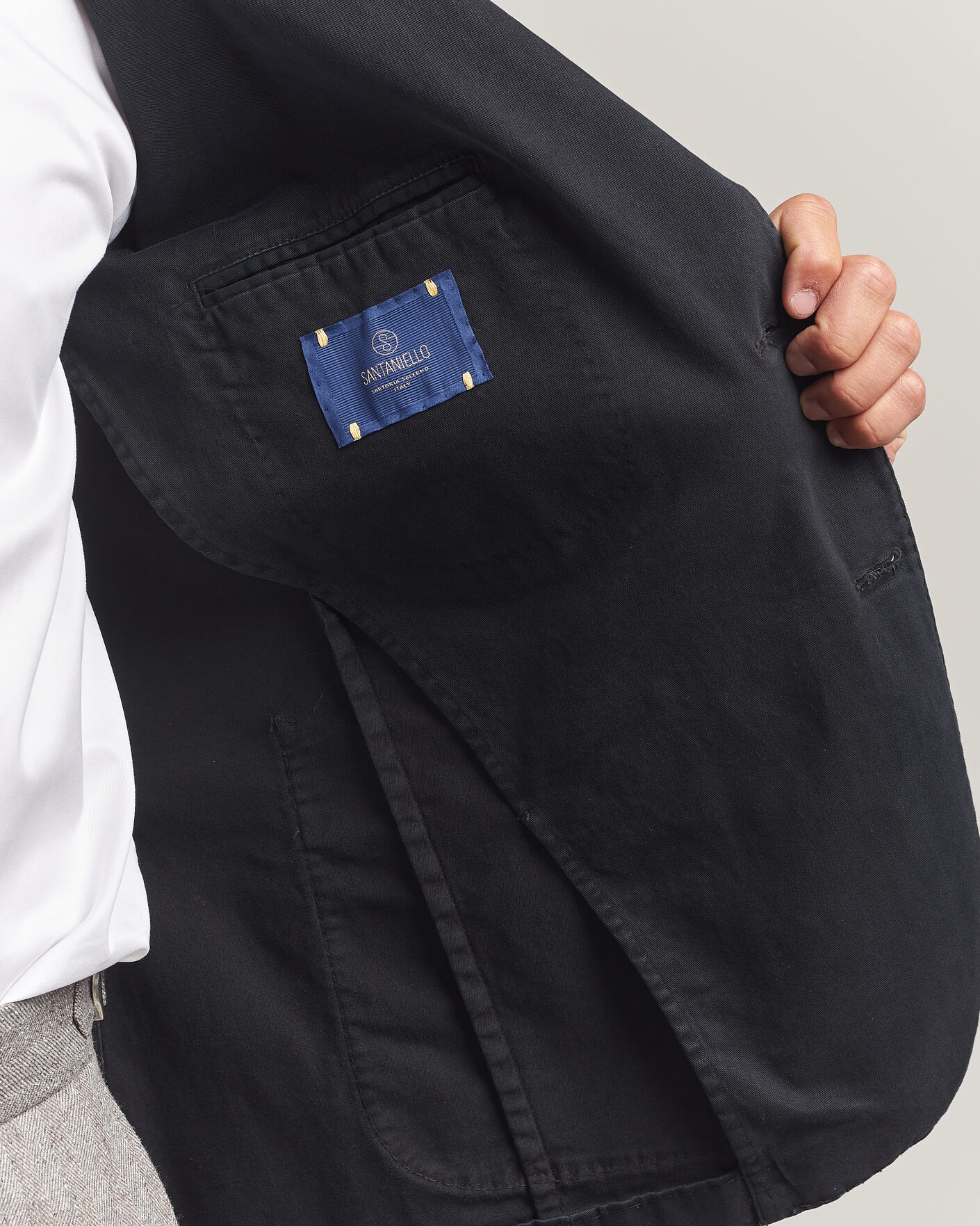 Mies | Pikkutakit | Santaniello | Washed Cotton Patch Pocket Blazer Black