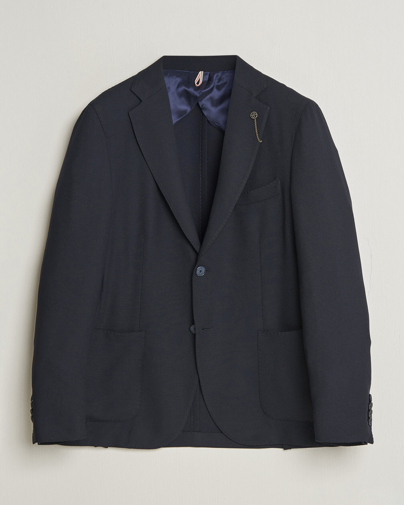 Mies | Pikkutakit | Santaniello | Wool Mini Hopsack Blazer Navy
