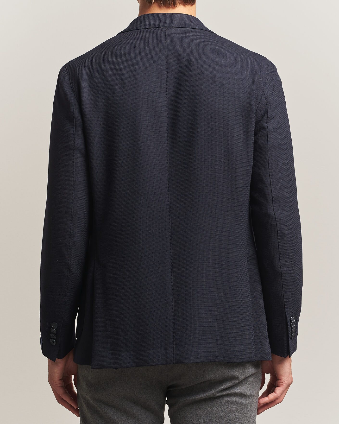 Mies | Pikkutakit | Santaniello | Wool Mini Hopsack Blazer Navy