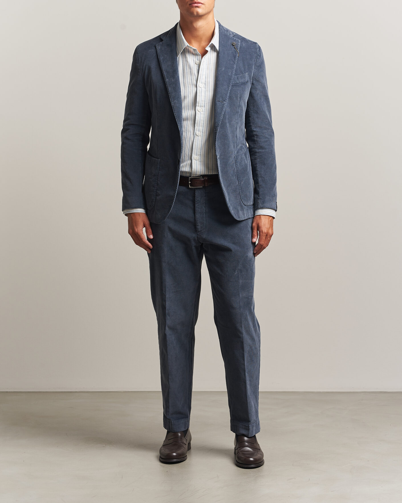 Mies | Pikkutakit | Santaniello | Corduroy Patch Pocket Blazer Iron Blue