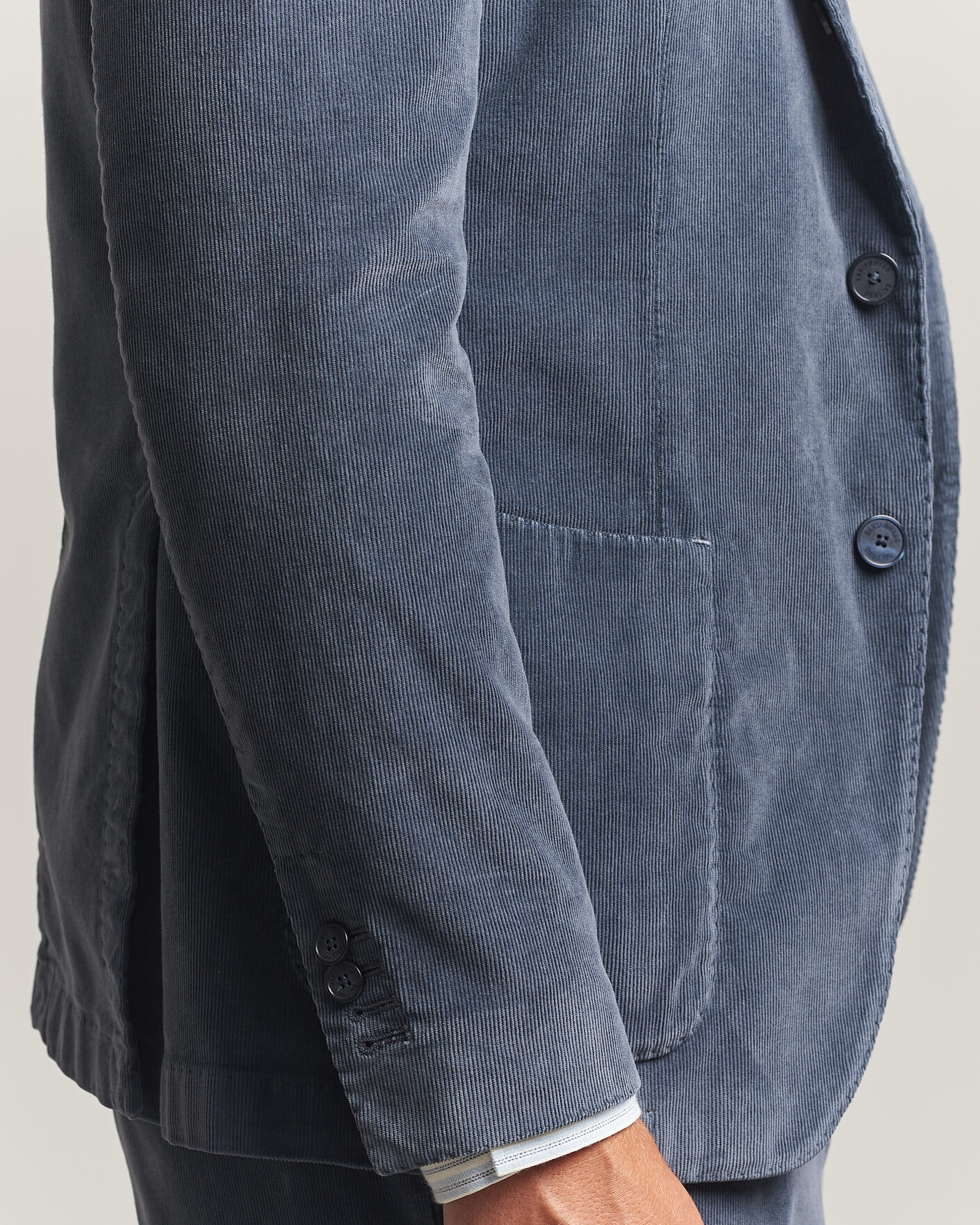 Mies | Pikkutakit | Santaniello | Corduroy Patch Pocket Blazer Iron Blue
