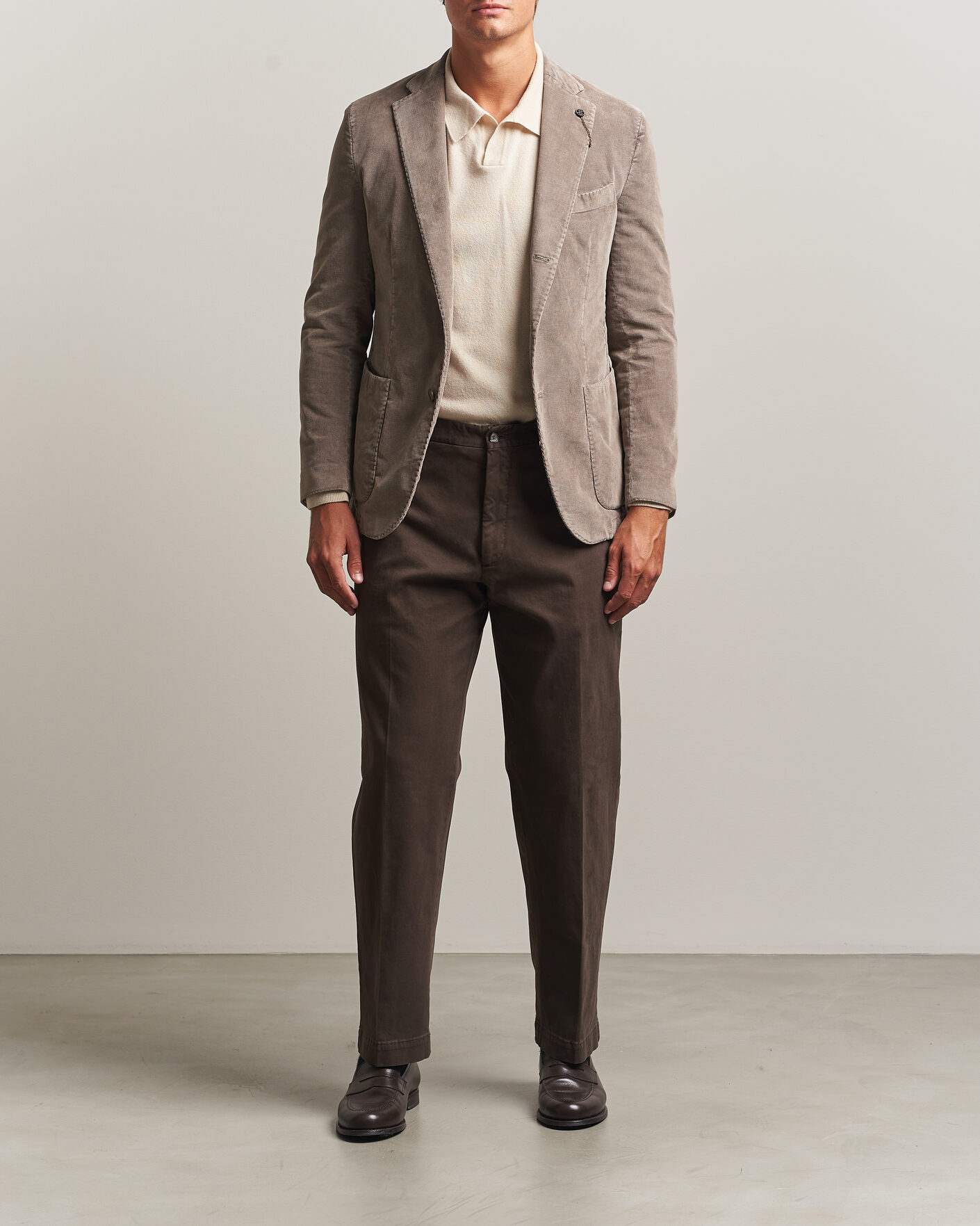 Mies | Pikkutakit | Santaniello | Corduroy Patch Pocket Blazer Taupe