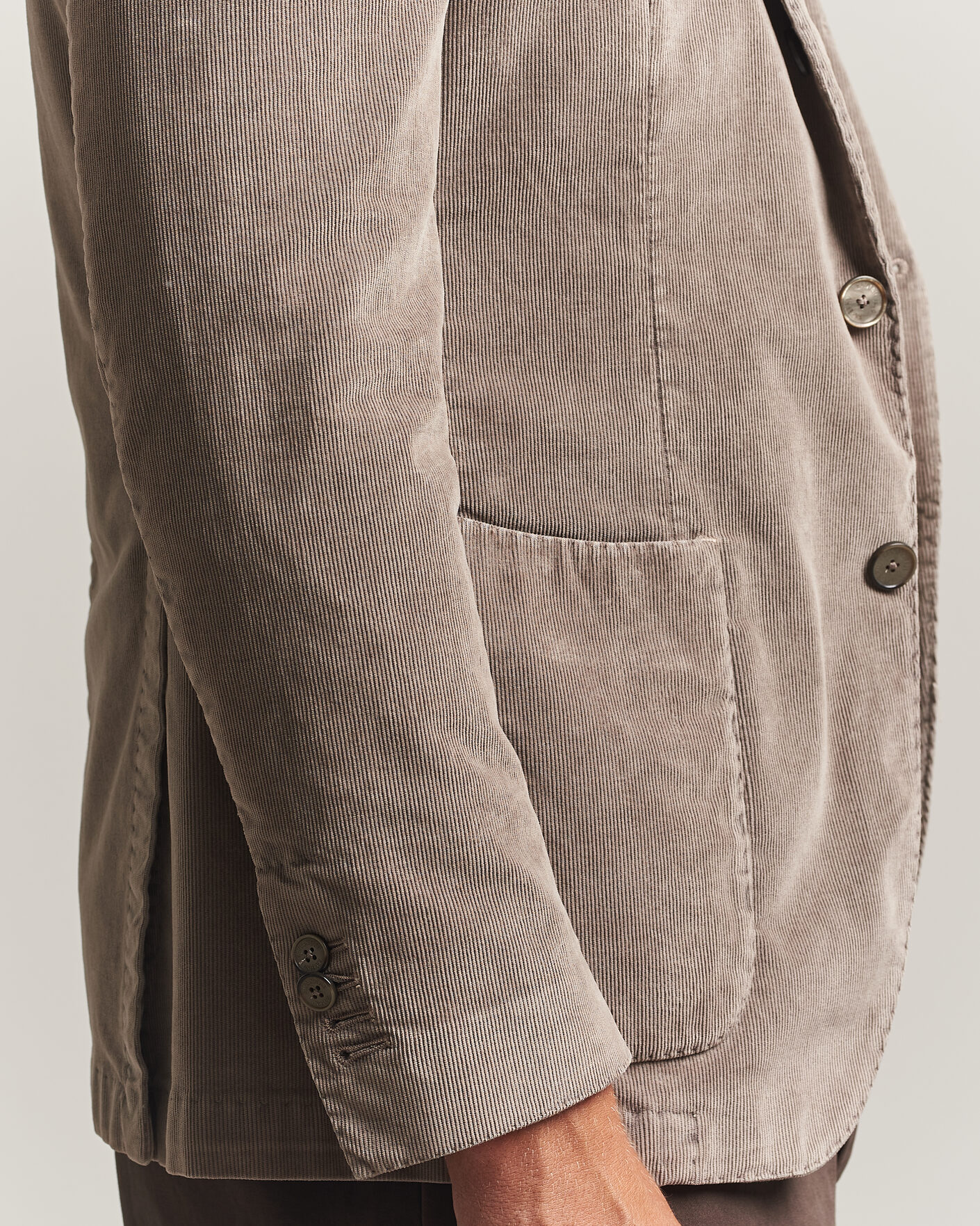 Mies | Pikkutakit | Santaniello | Corduroy Patch Pocket Blazer Taupe