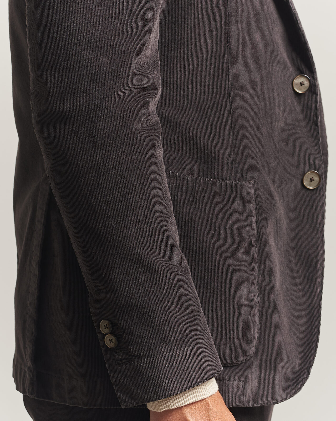 Mies | Pikkutakit | Santaniello | Corduroy Patch Pocket Blazer Dark Grey