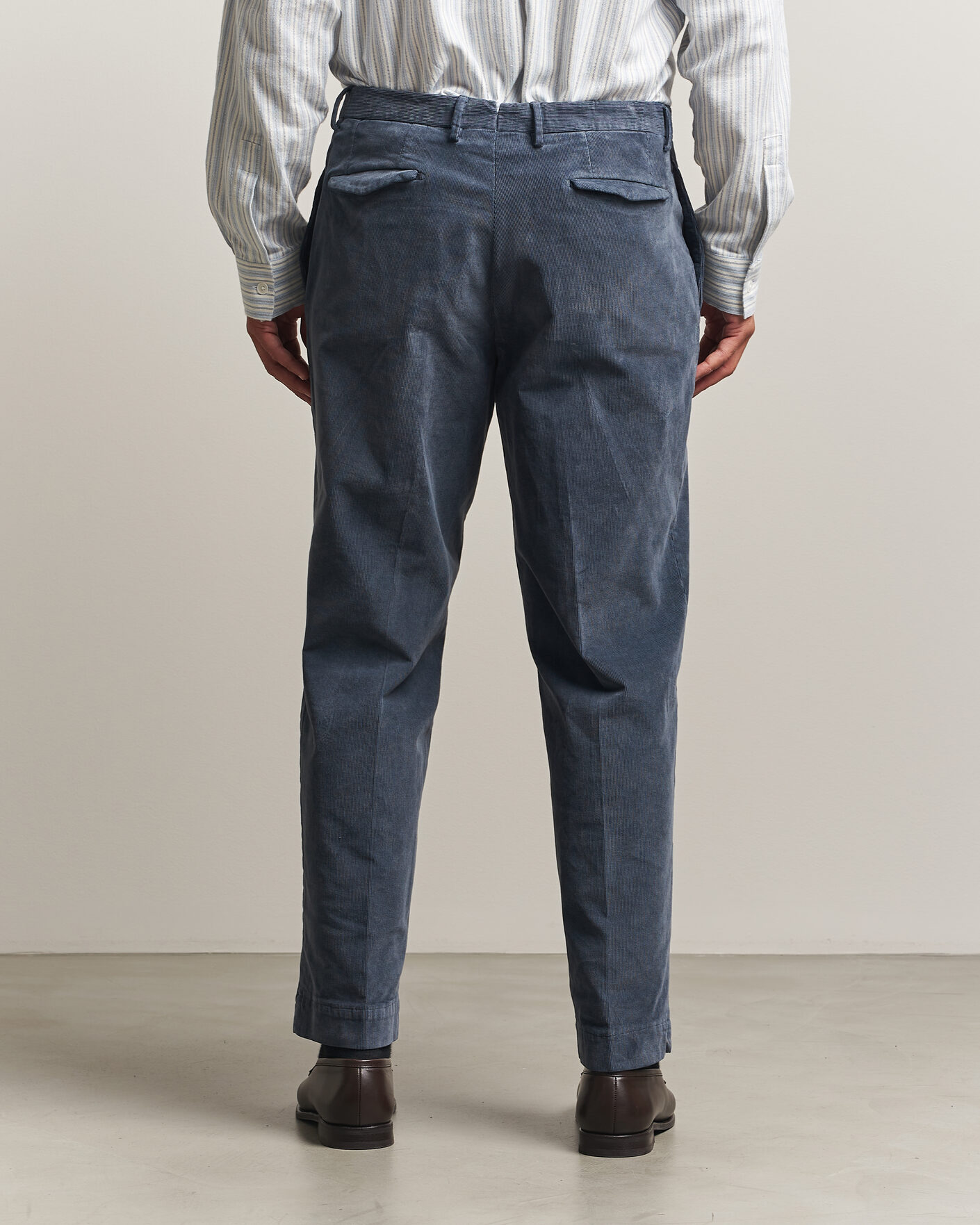 Mies | Housut | Santaniello | Corduroy Trousers Iron Blue