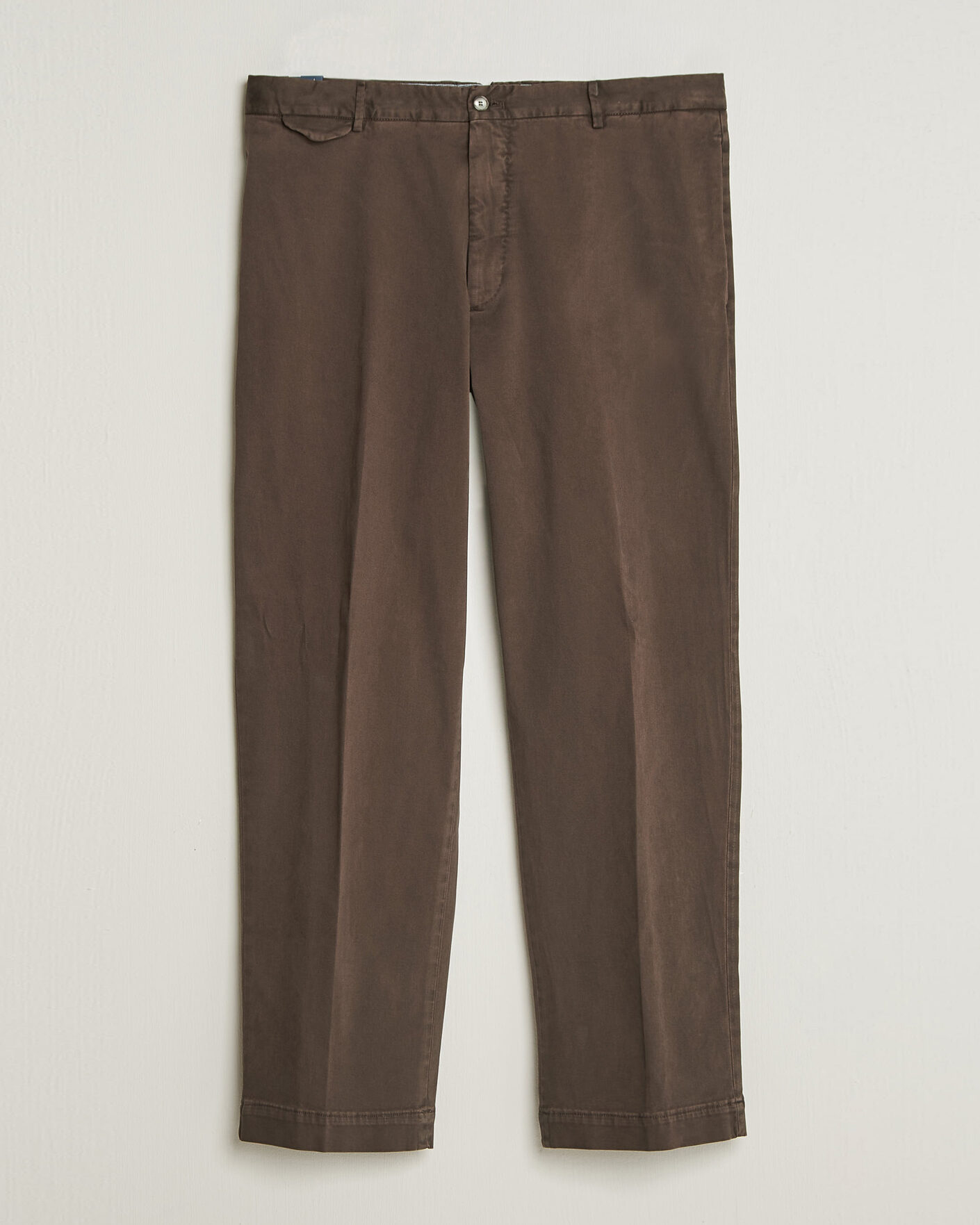 Mies | Housut | Santaniello | Washed Cotton Trousers Brown