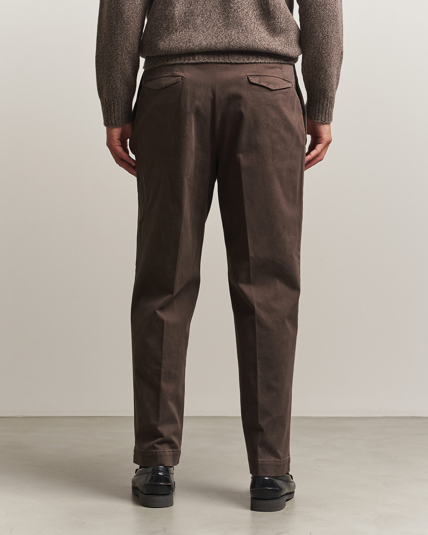 Mies | Housut | Santaniello | Washed Cotton Trousers Brown