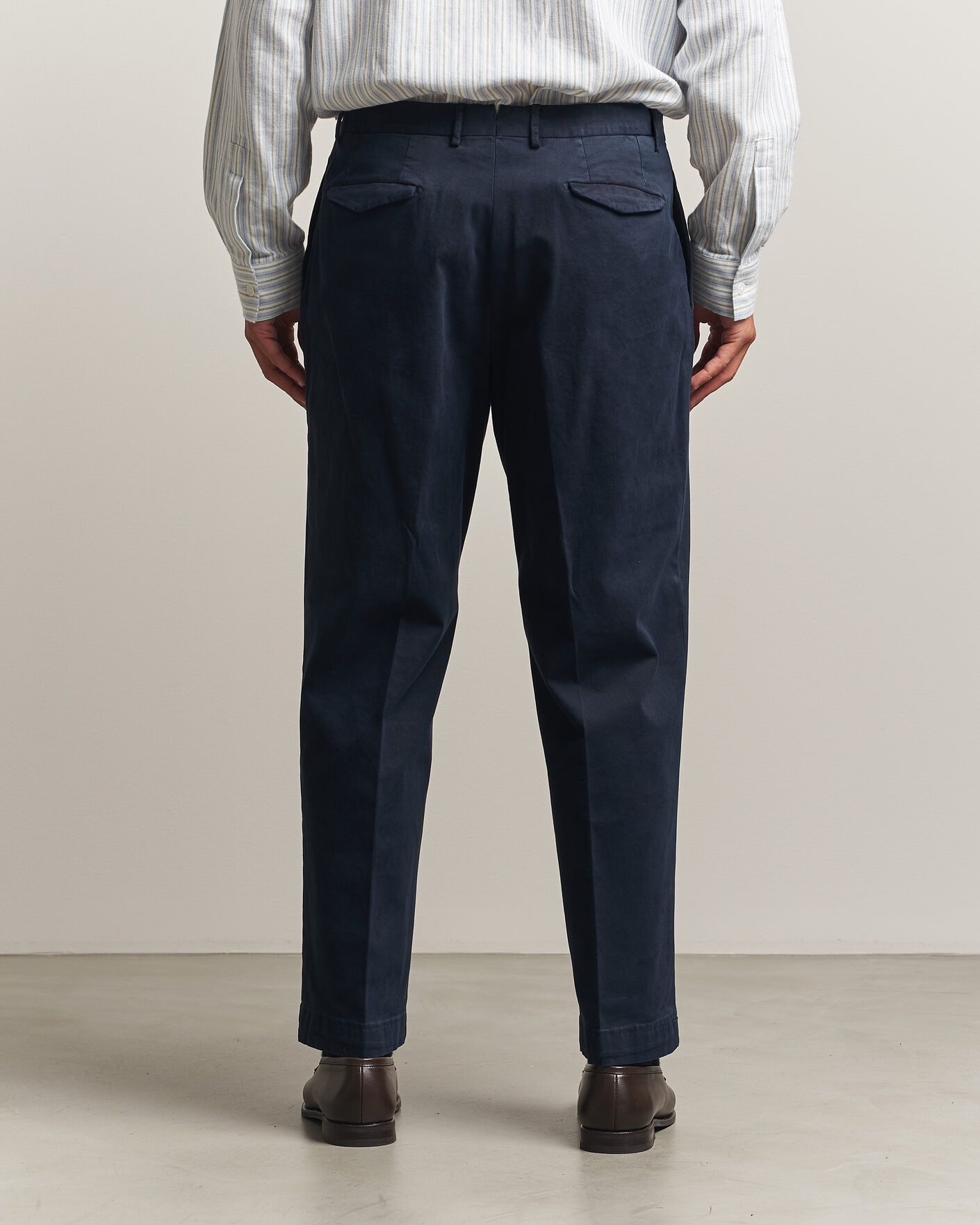 Mies | Housut | Santaniello | Washed Cotton Trousers Navy