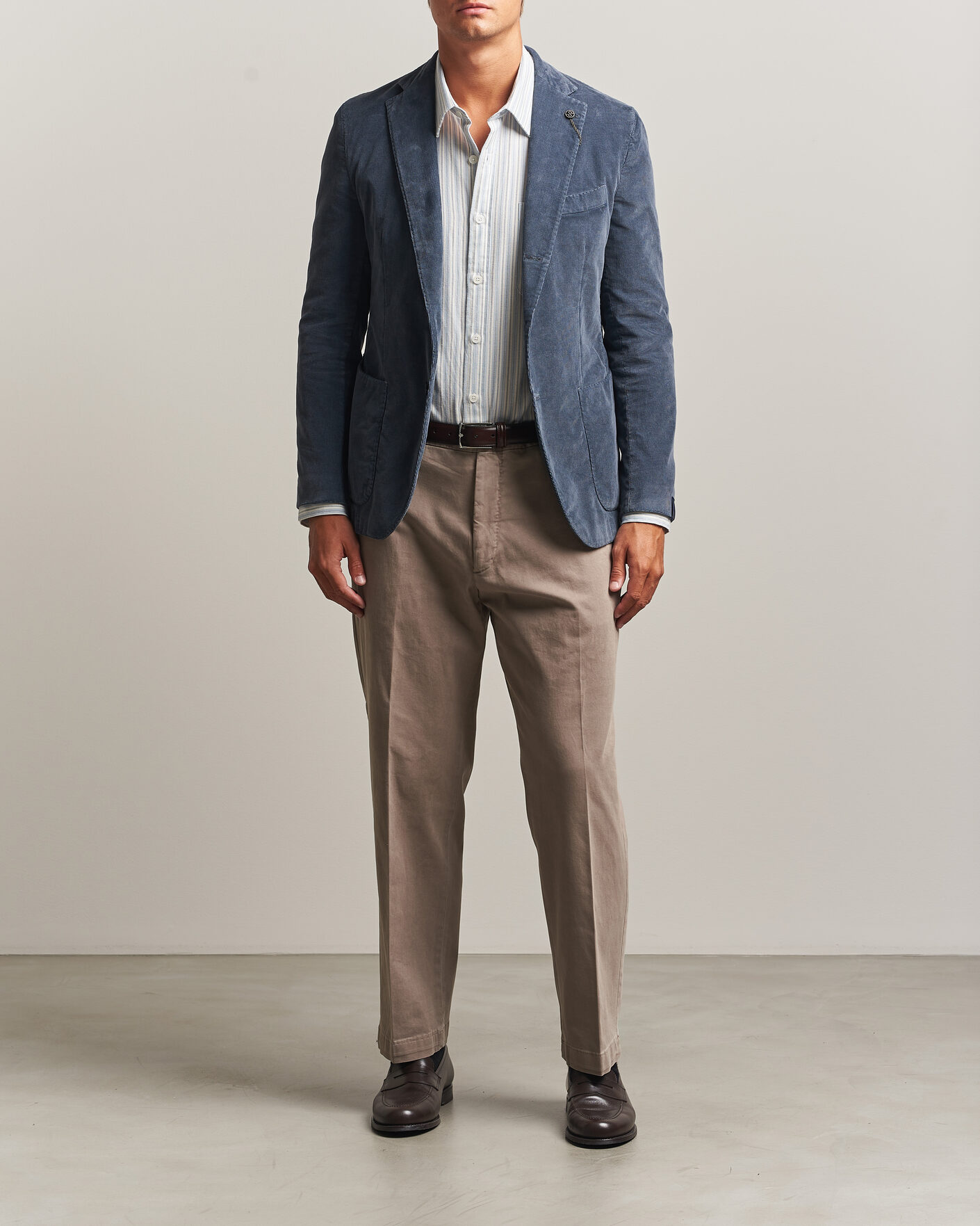 Mies | Housut | Santaniello | Washed Cotton Trousers Taupe