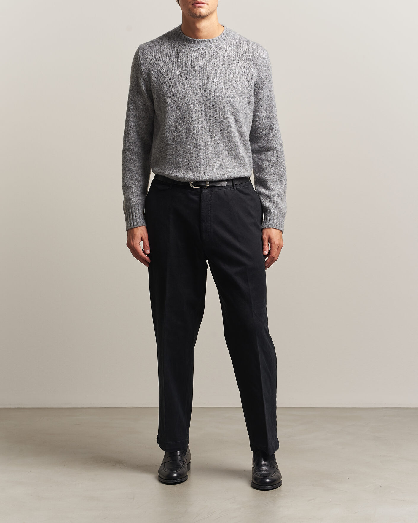 Mies | Housut | Santaniello | Washed Cotton Trousers Black