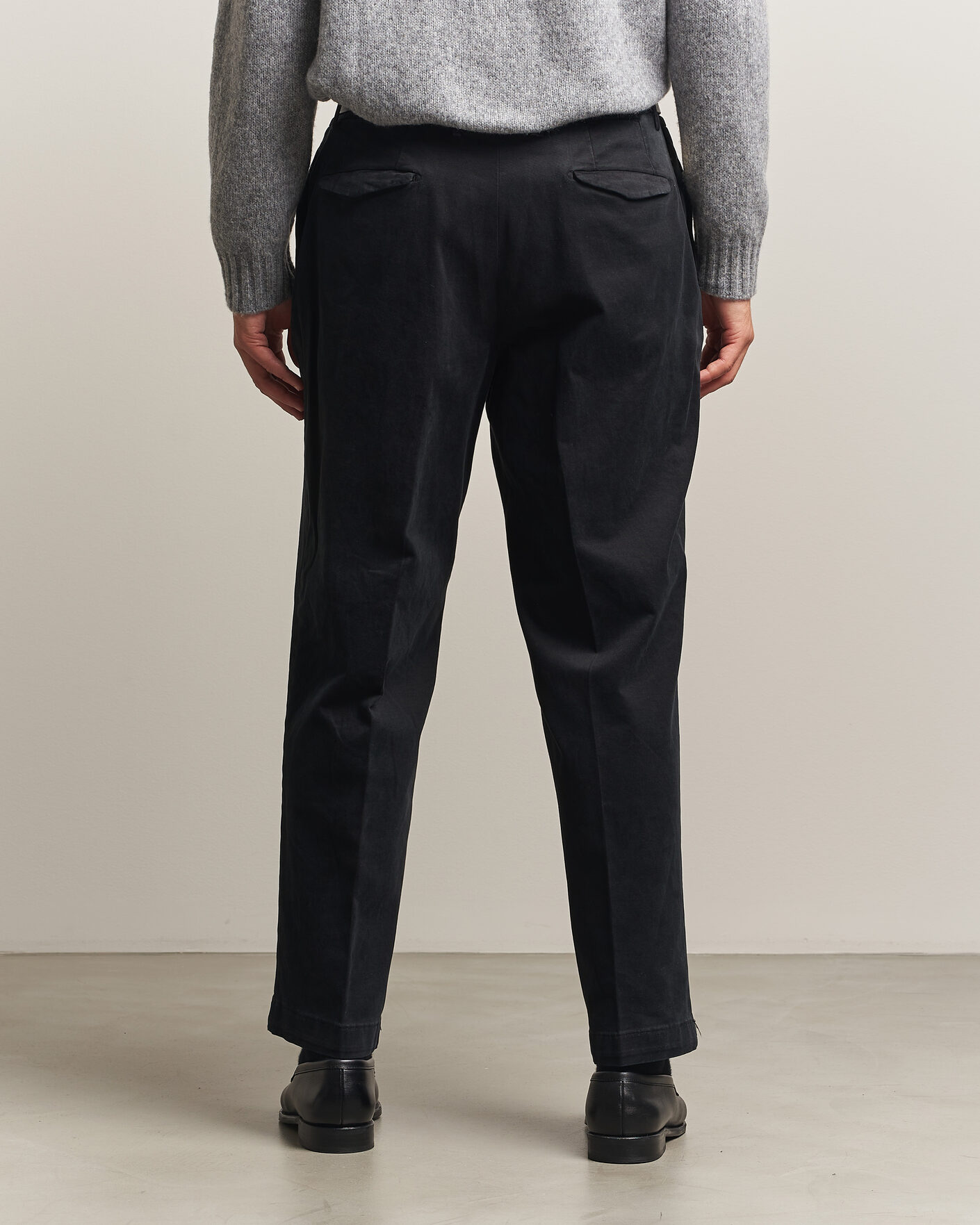 Mies | Housut | Santaniello | Washed Cotton Trousers Black