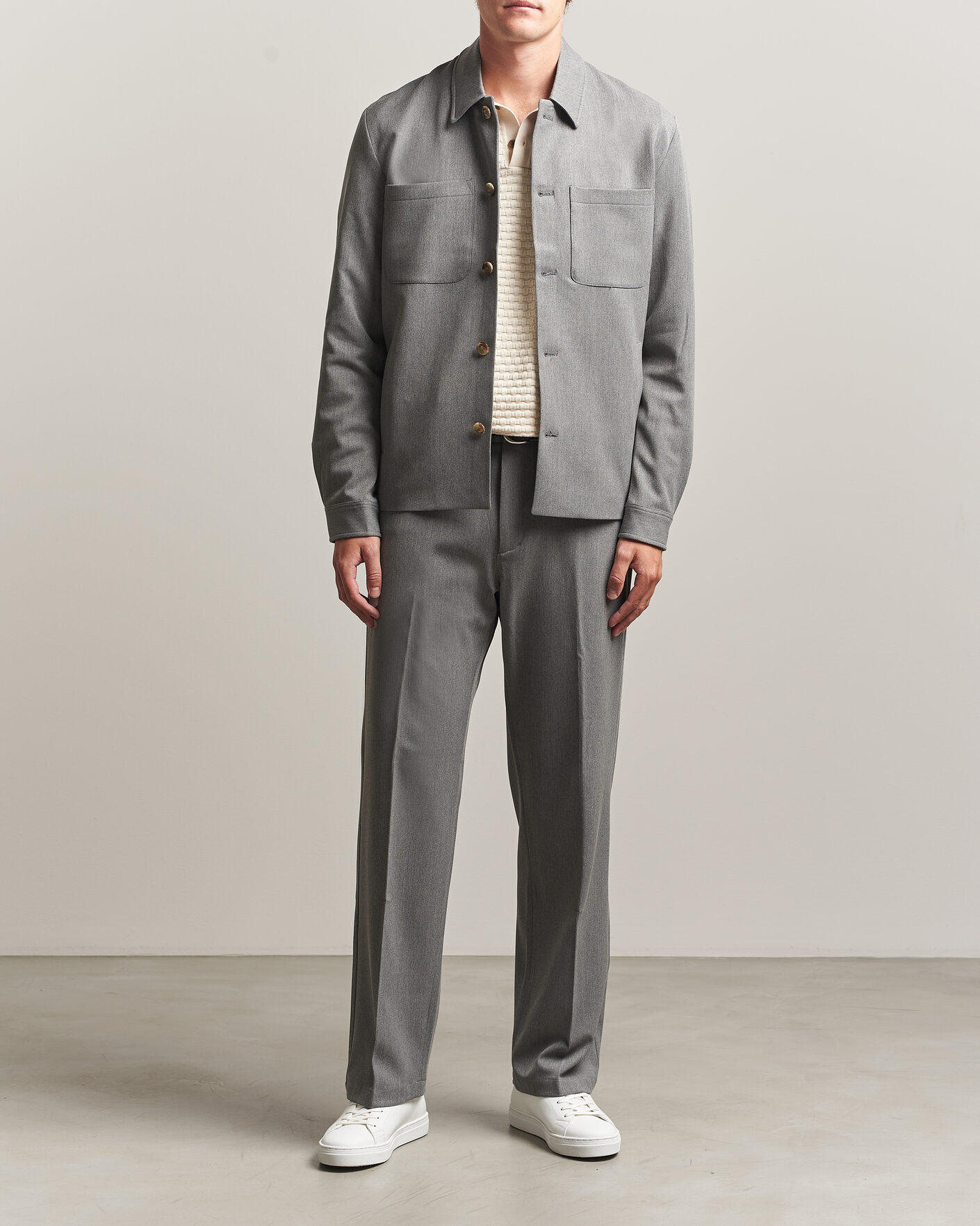 Mies | Kauluspaidat | LES DEUX | Marsielle Hybrid Jacket Grey Melange