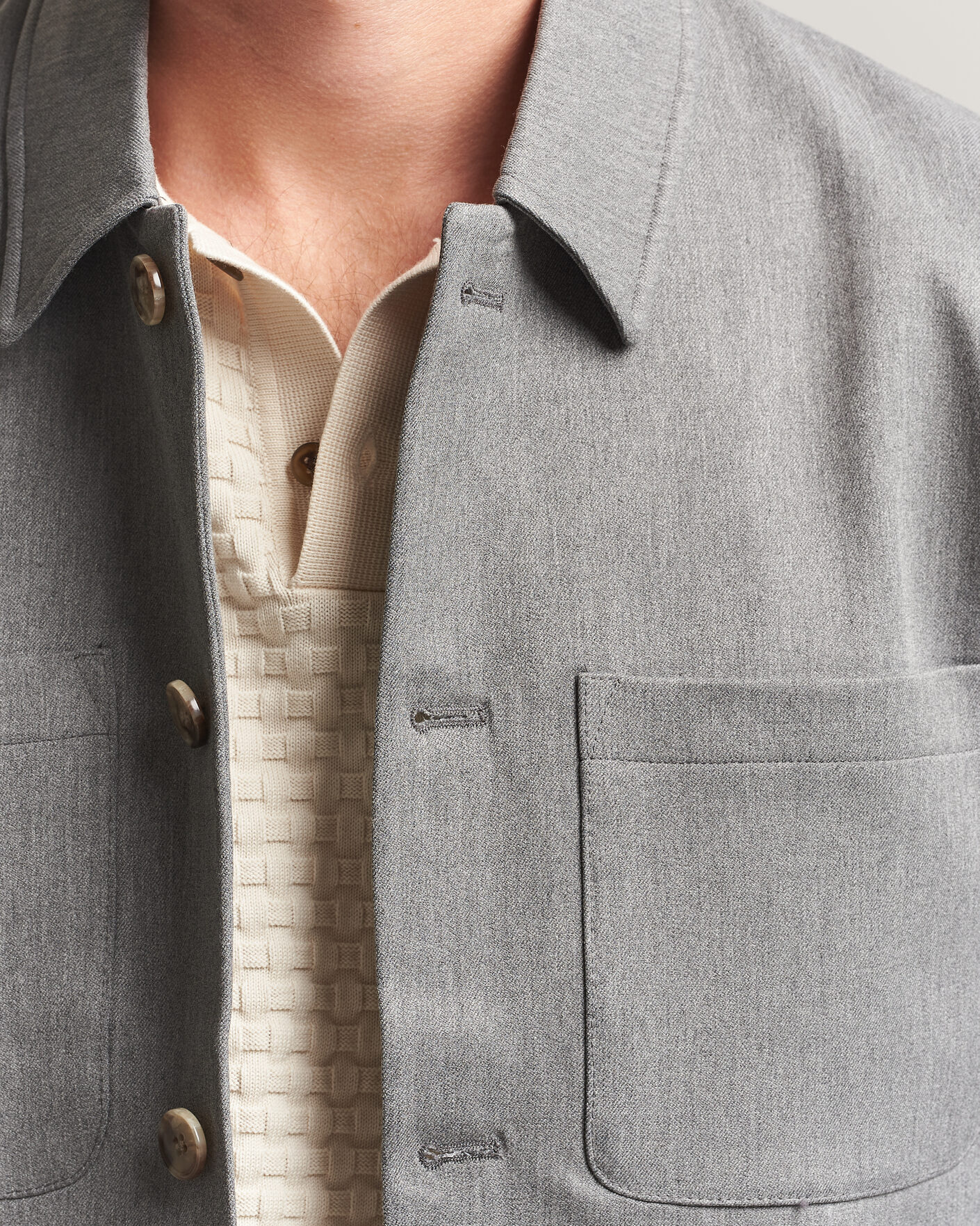 Mies | Kauluspaidat | LES DEUX | Marsielle Hybrid Jacket Grey Melange