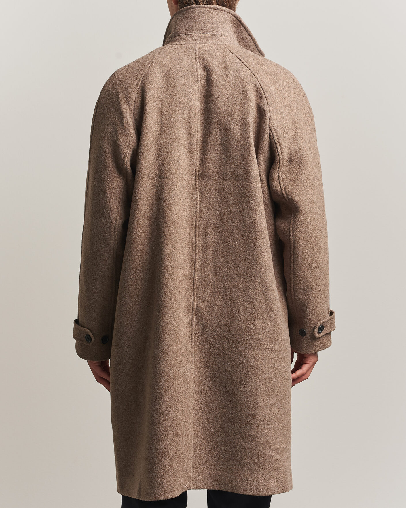 Mies | Takit | LES DEUX | Solid Wool Coat Dark Sand Melange