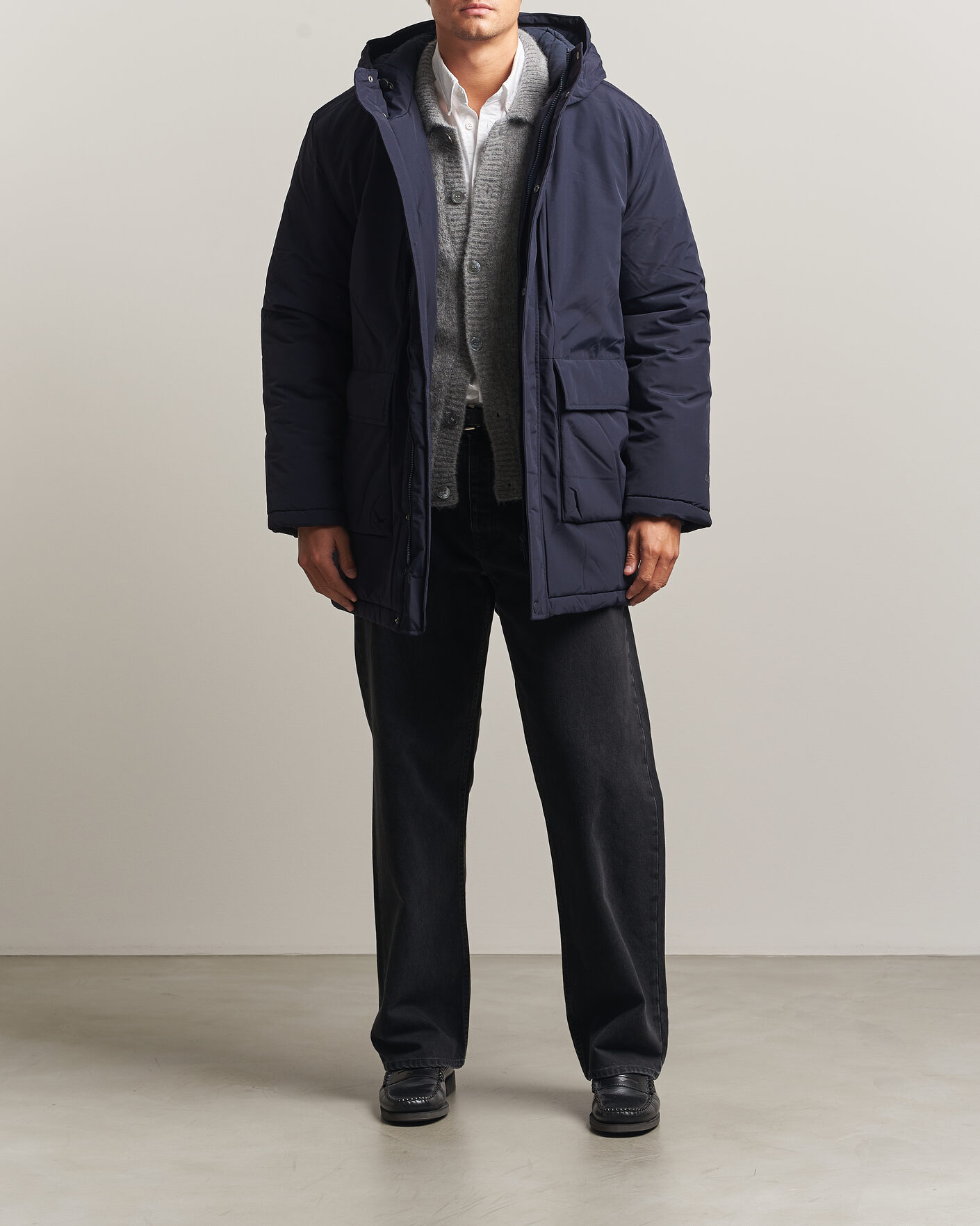 Mies | Takit | LES DEUX | Padded Parka Coat Dark Navy