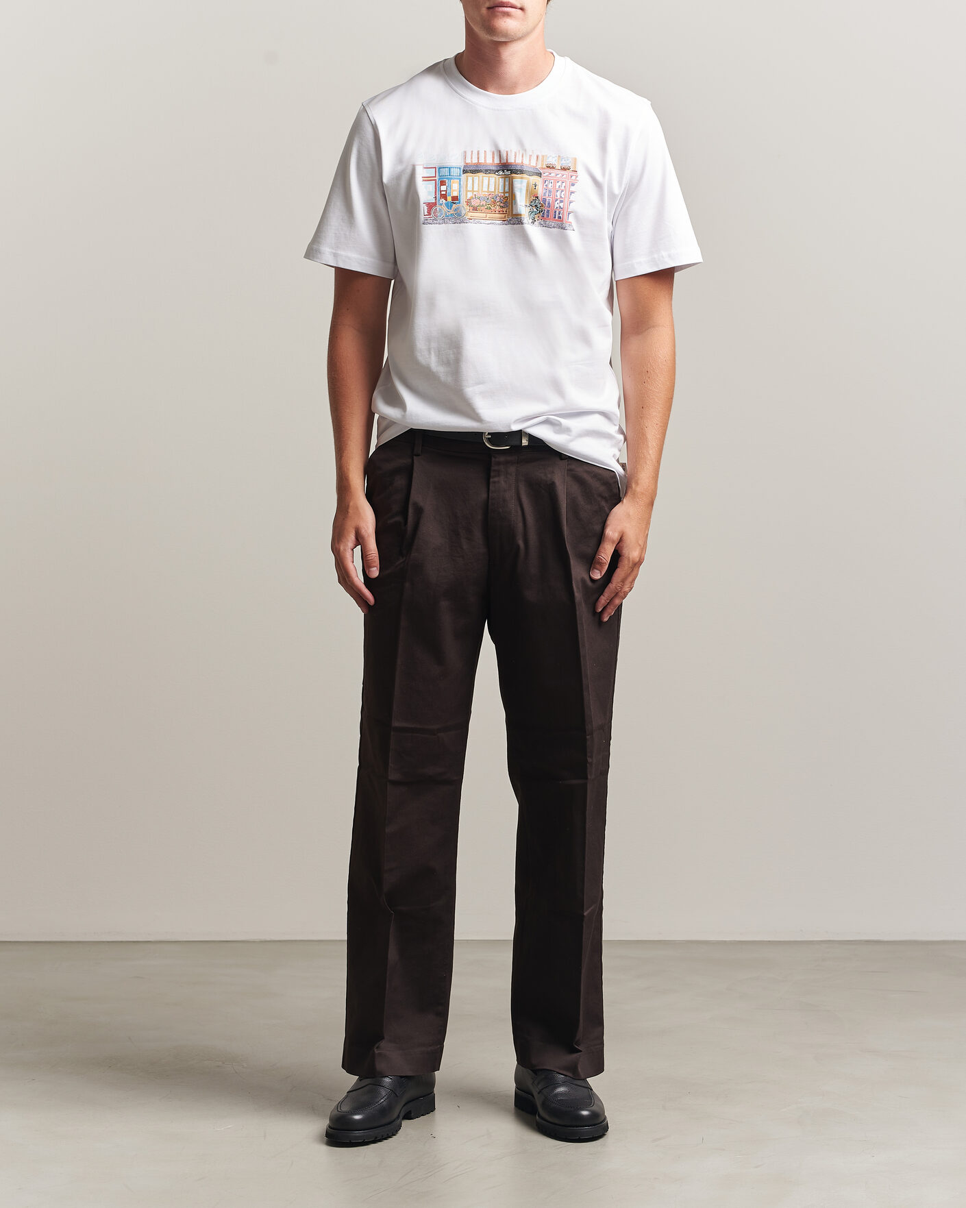 Mies | T-paidat | LES DEUX | Market T-Shirt White