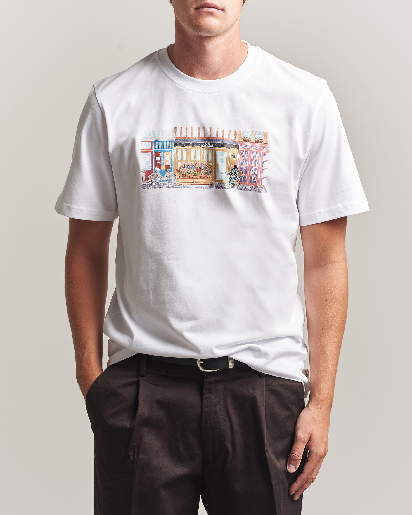 Mies | T-paidat | LES DEUX | Market T-Shirt White