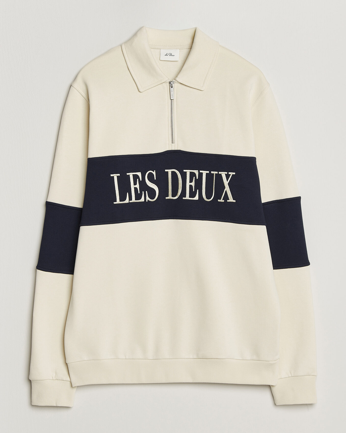 Mies | Puserot | LES DEUX | Zipper Rugby Sweatshirt Ivory