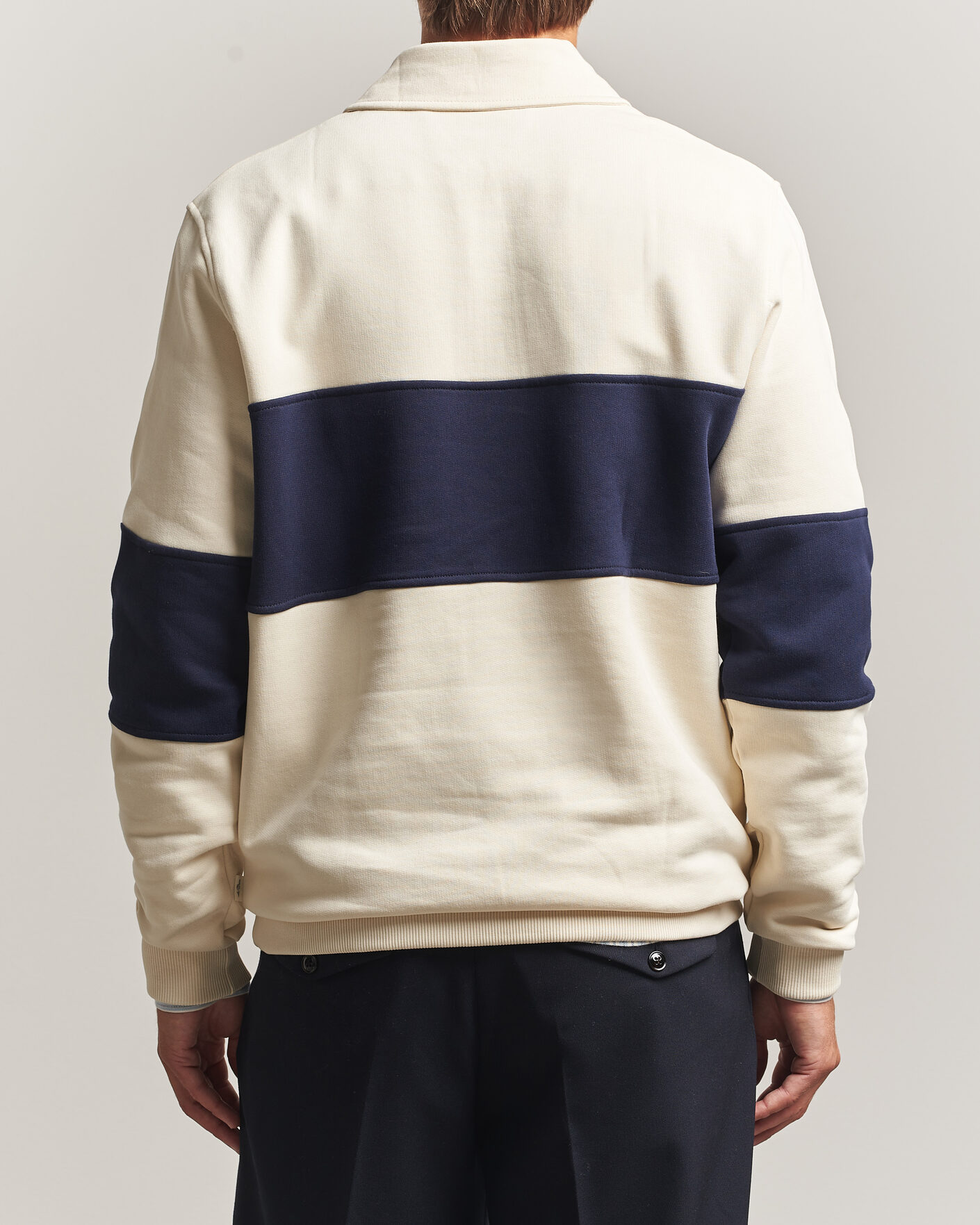 Mies | Puserot | LES DEUX | Zipper Rugby Sweatshirt Ivory