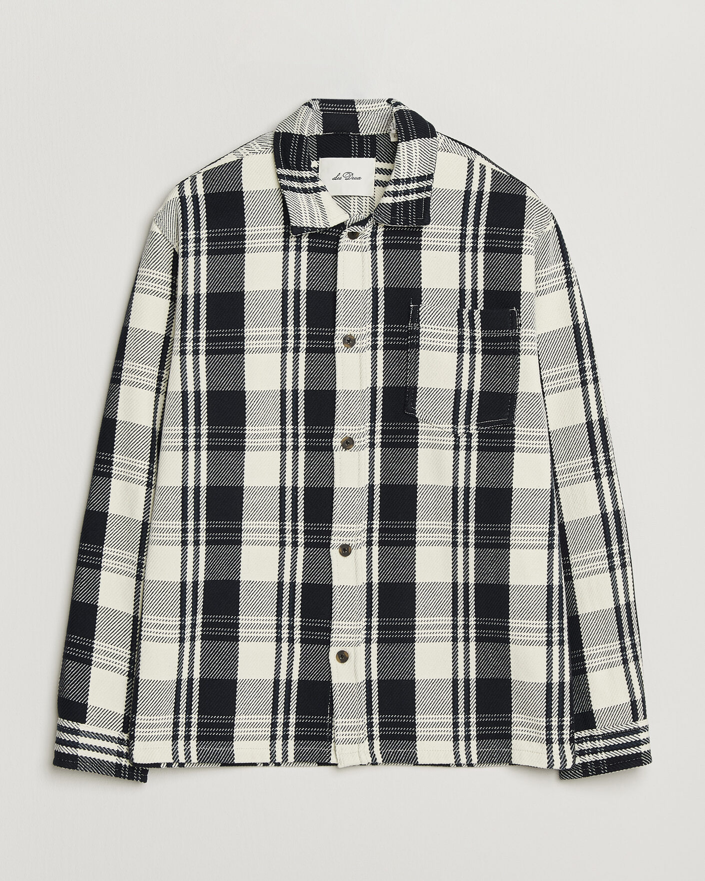Mies | Kauluspaidat | LES DEUX | Structured Check Overshirt Dark Navy