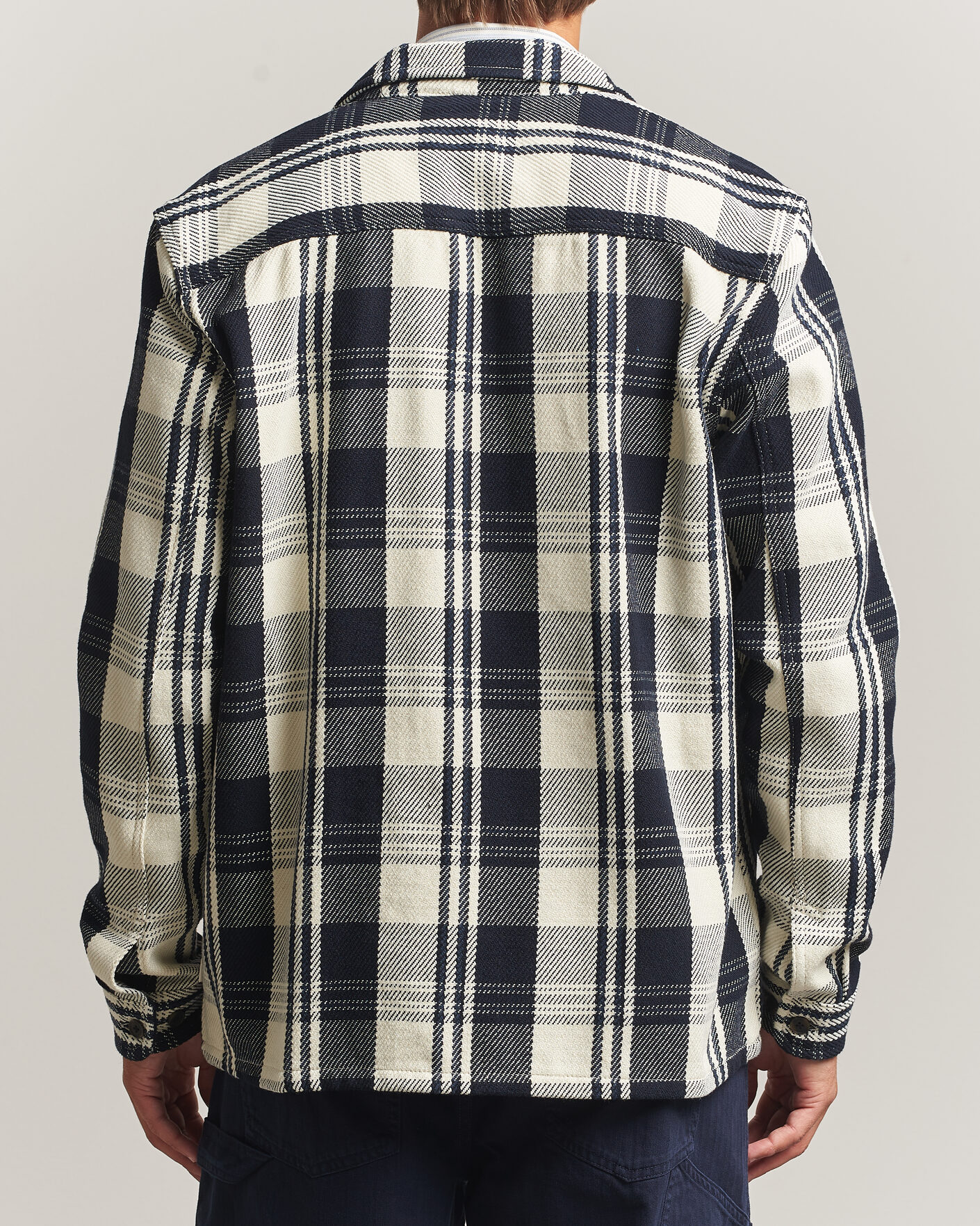 Mies | Kauluspaidat | LES DEUX | Structured Check Overshirt Dark Navy