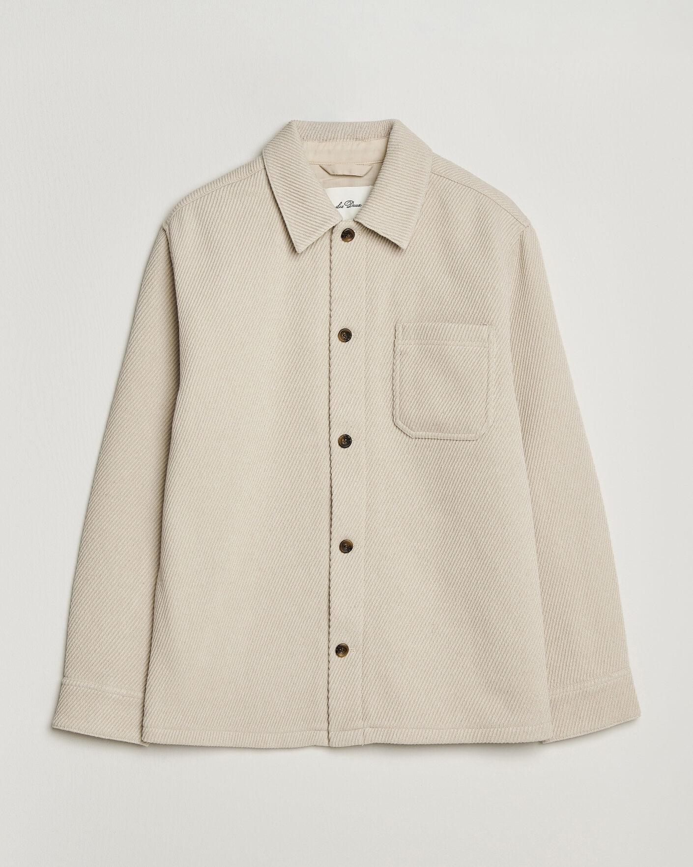 Mies | Kauluspaidat | LES DEUX | Twill Wool Overshirt Ivory