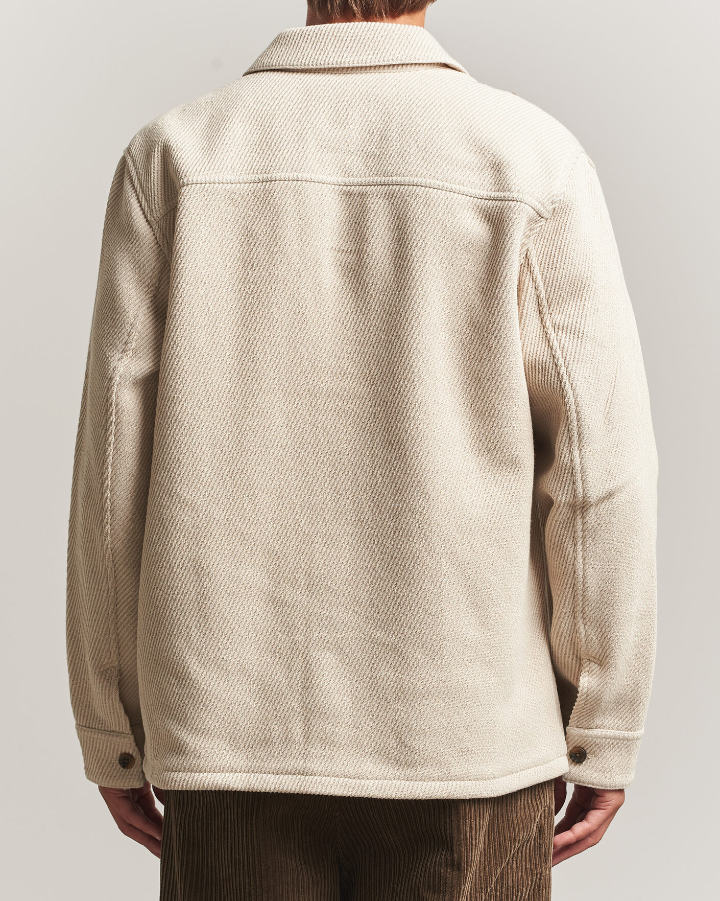 Mies | Kauluspaidat | LES DEUX | Twill Wool Overshirt Ivory