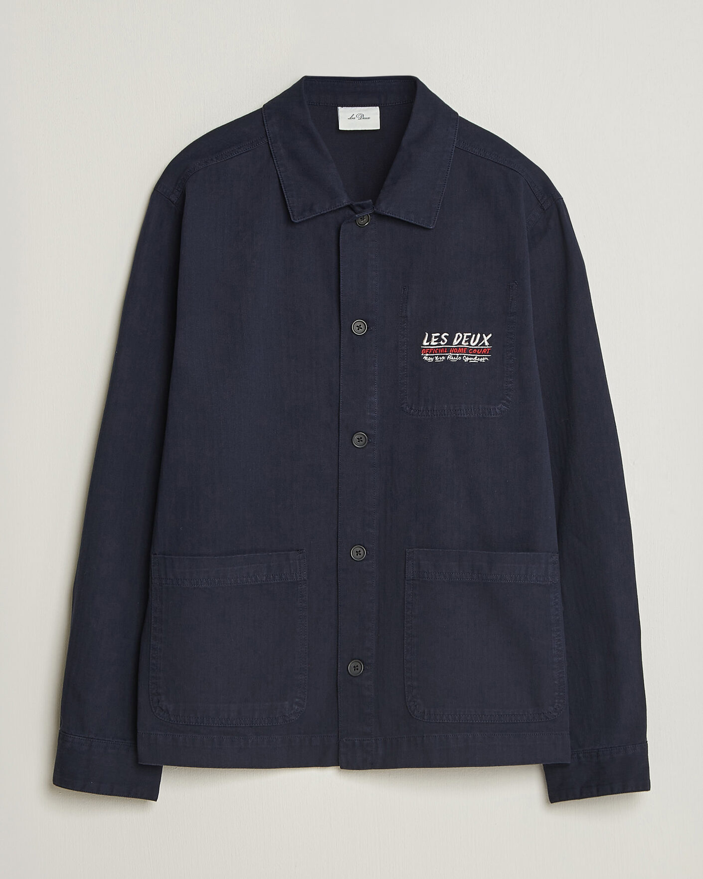 Mies | Kauluspaidat | LES DEUX | Herringbone Artist Overshirt Dark Navy