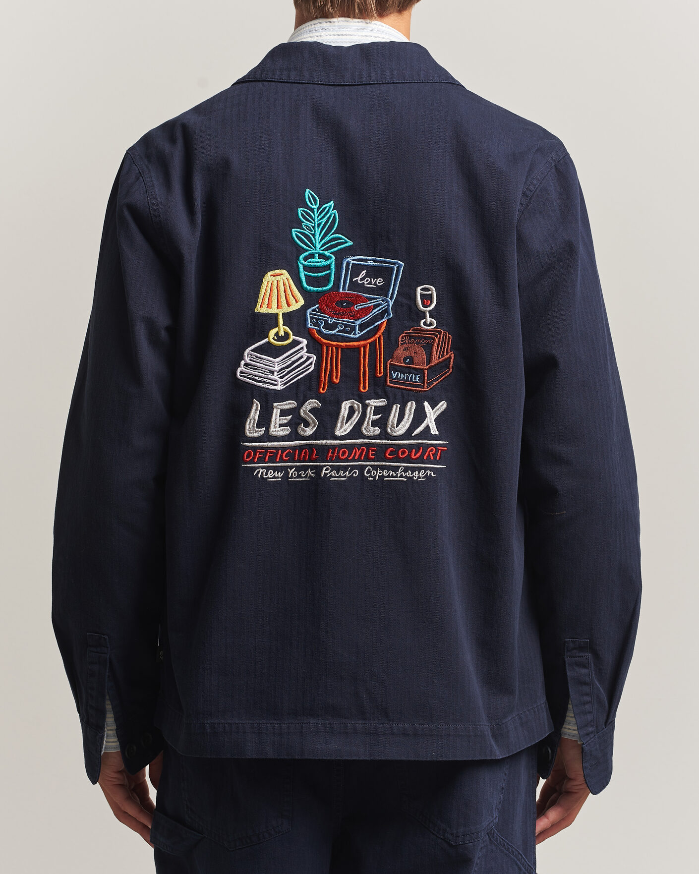 Mies | Kauluspaidat | LES DEUX | Herringbone Artist Overshirt Dark Navy