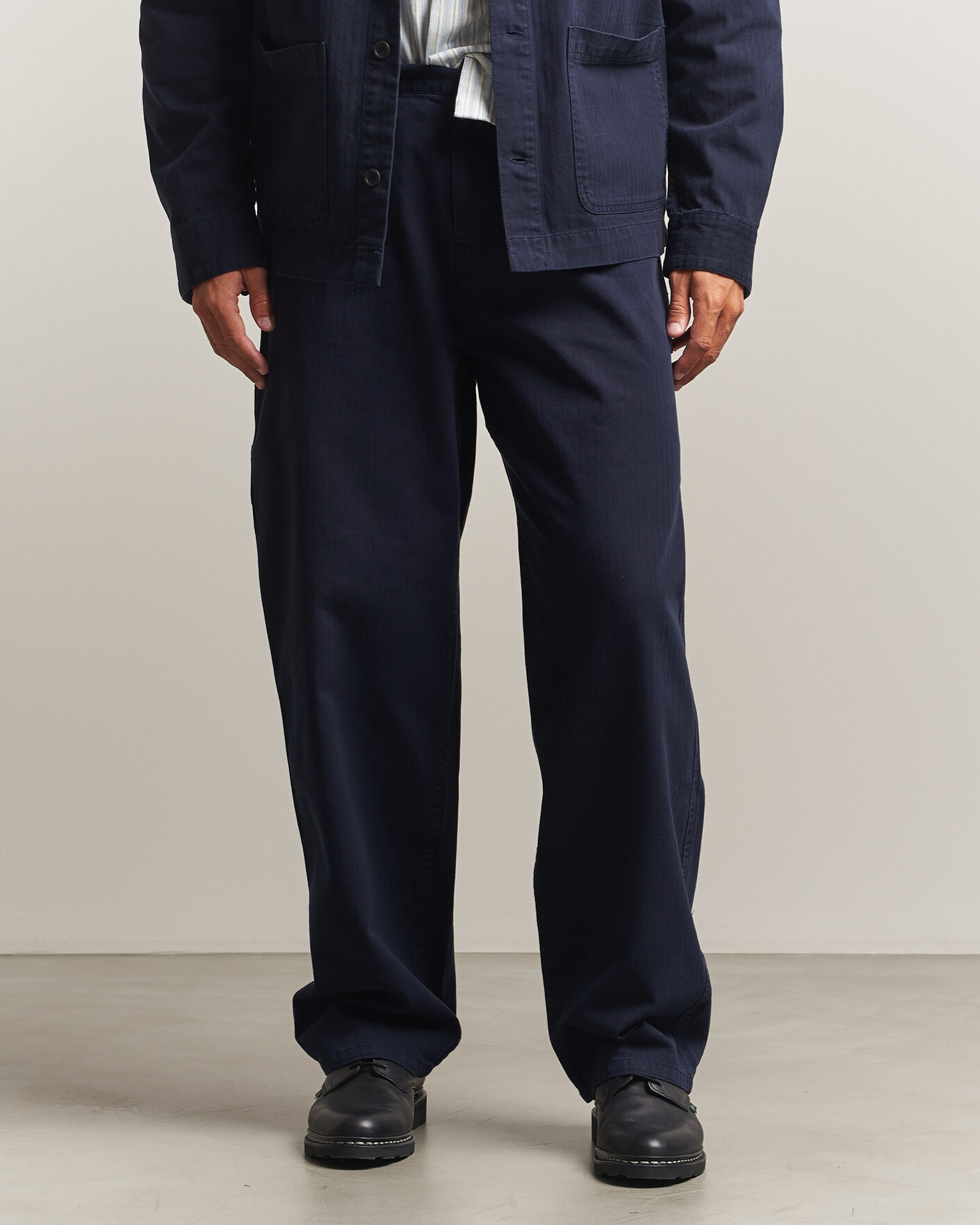Mies | Housut | LES DEUX | Roi Carpenter Herringbone Pants Dark Navy