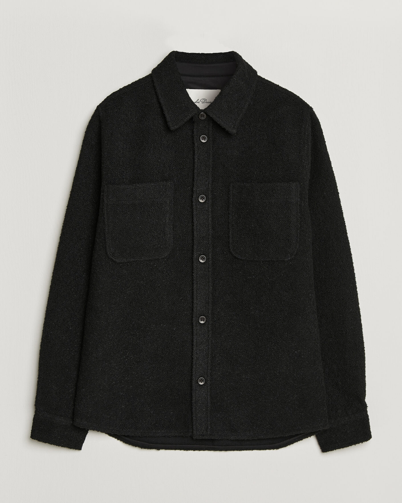 Mies | Kauluspaidat | LES DEUX | Boucle Overshirt Black