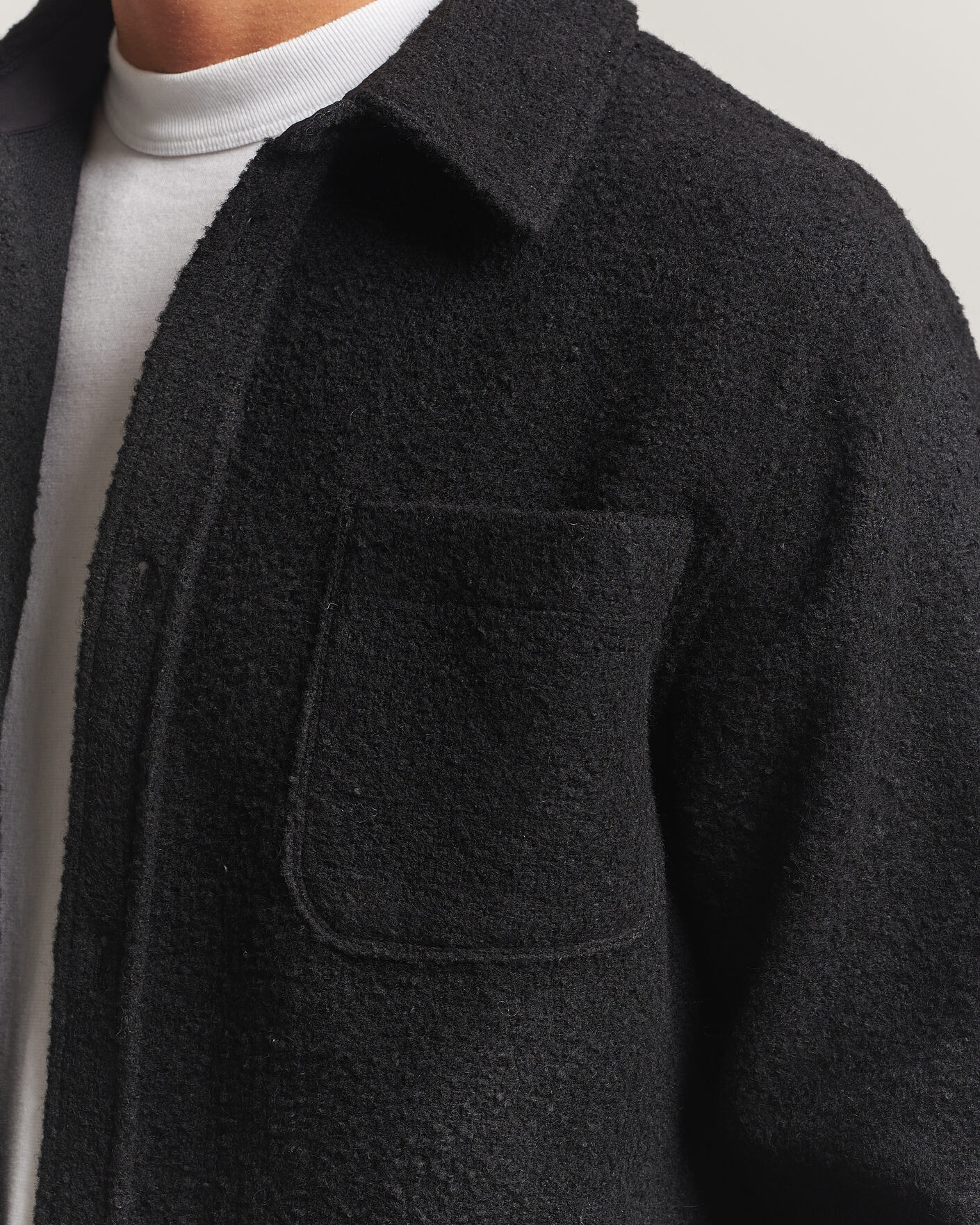 Mies | Kauluspaidat | LES DEUX | Boucle Overshirt Black