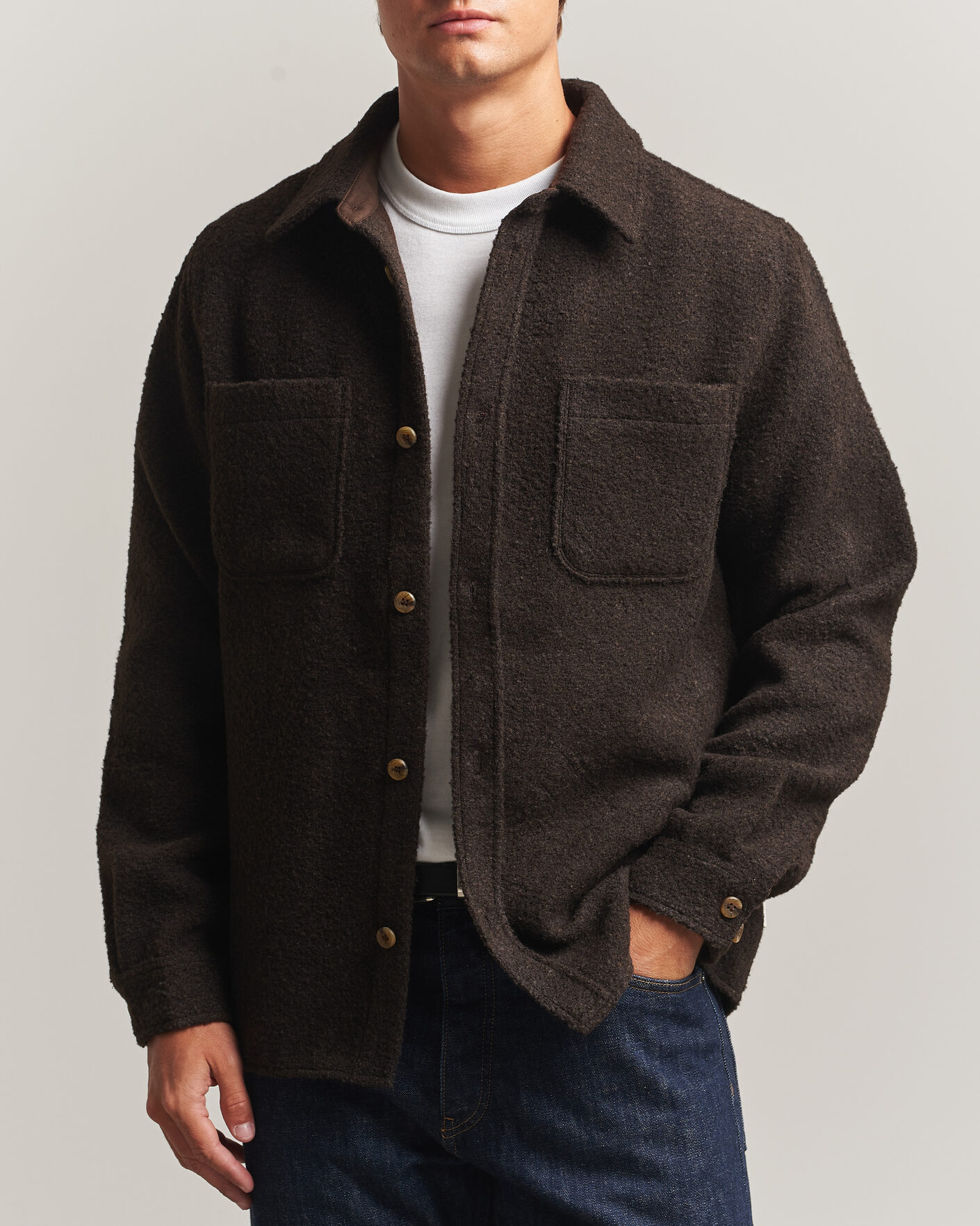Mies | Kauluspaidat | LES DEUX | Boucle Overshirt Delicioso