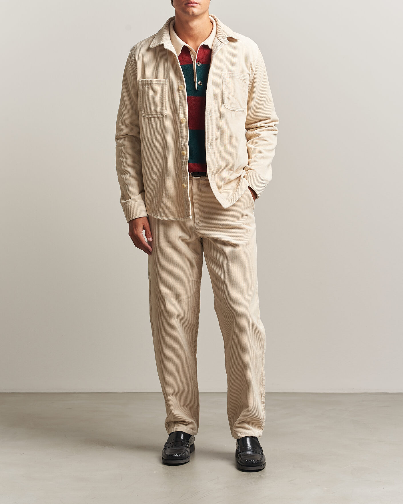 Mies | Housut | LES DEUX | Corduroy Tapered Pants Ivory