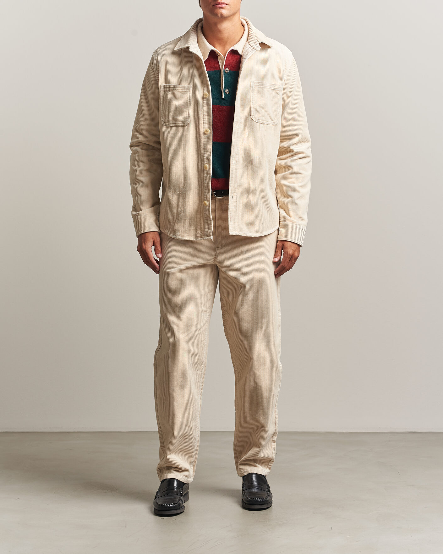 Mies | Kauluspaidat | LES DEUX | Corduroy Overshirt Ivory