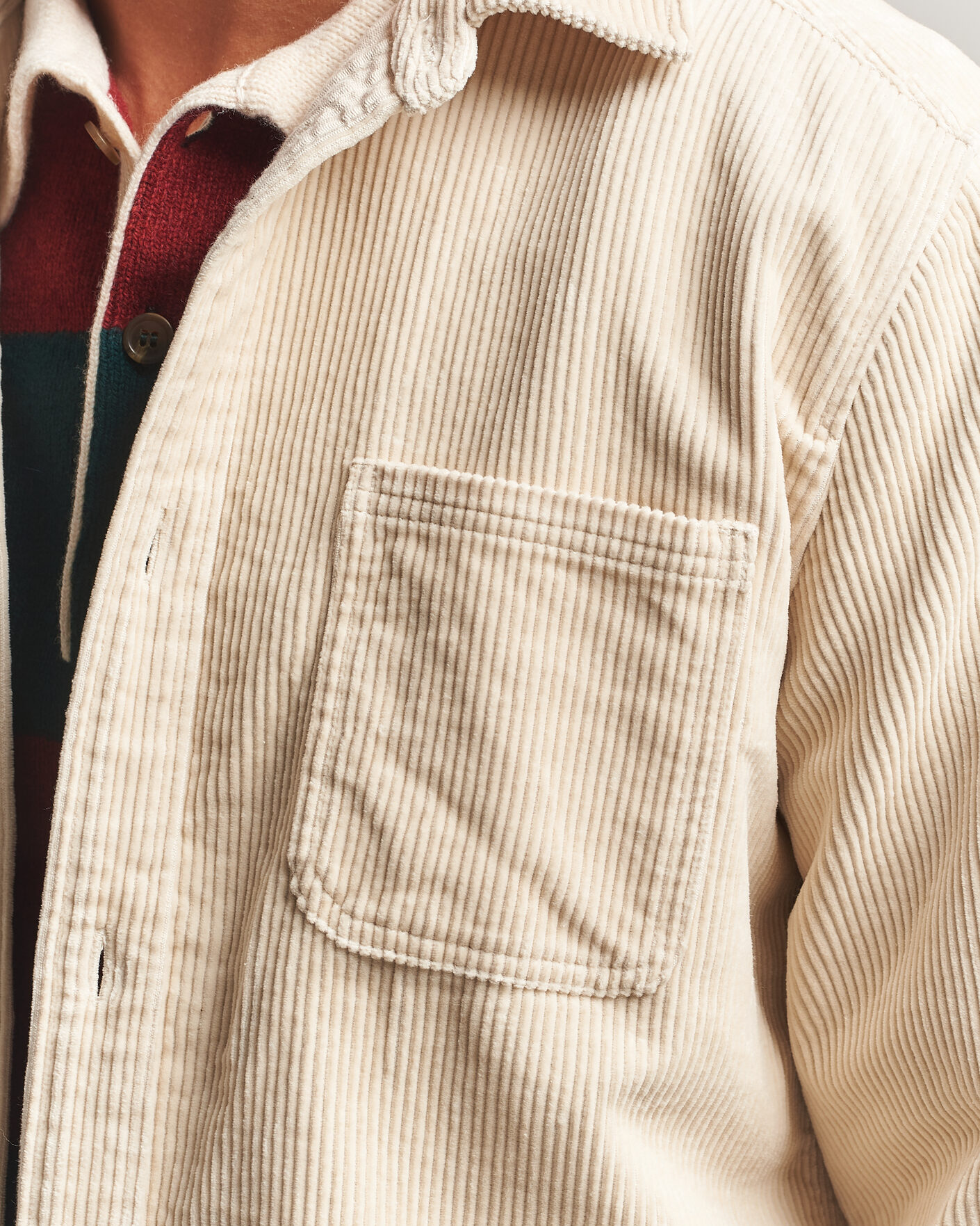 Mies | Kauluspaidat | LES DEUX | Corduroy Overshirt Ivory